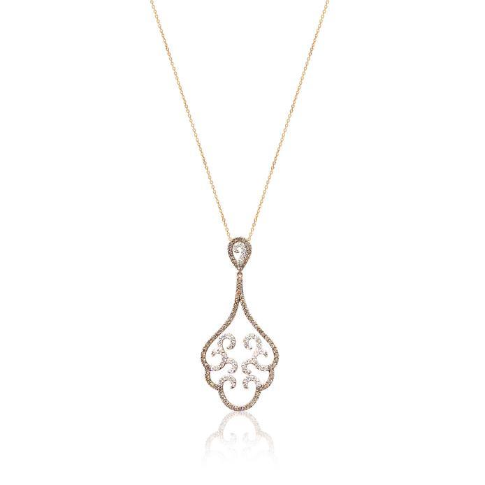 Large Swirl Diamond Pendant Necklace