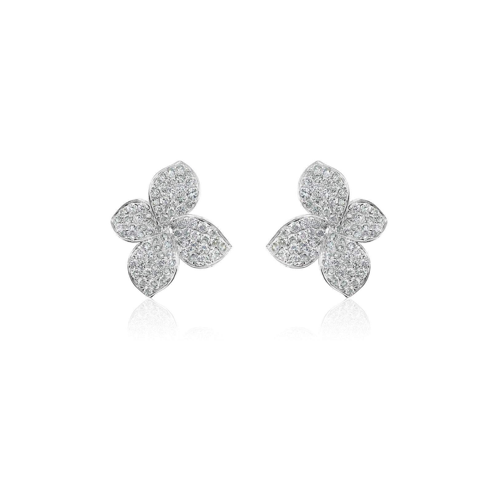 Diamond Flower Earrings