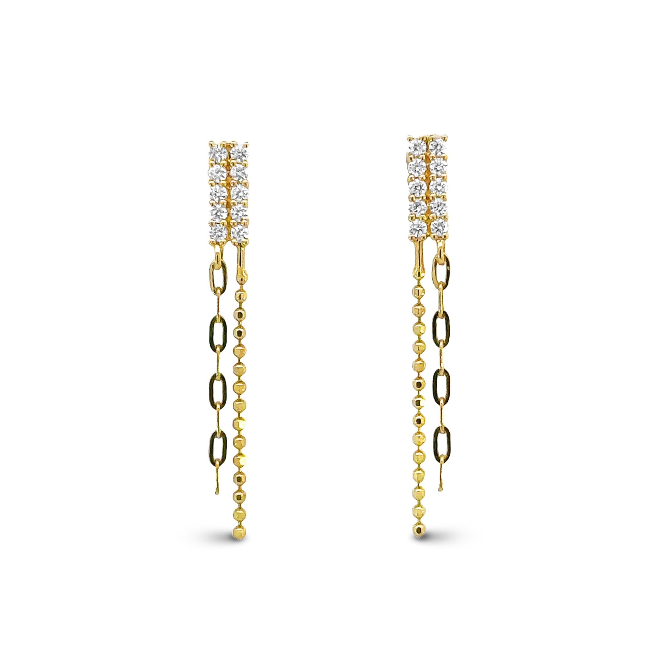 Diamond Drop Chain Earrings