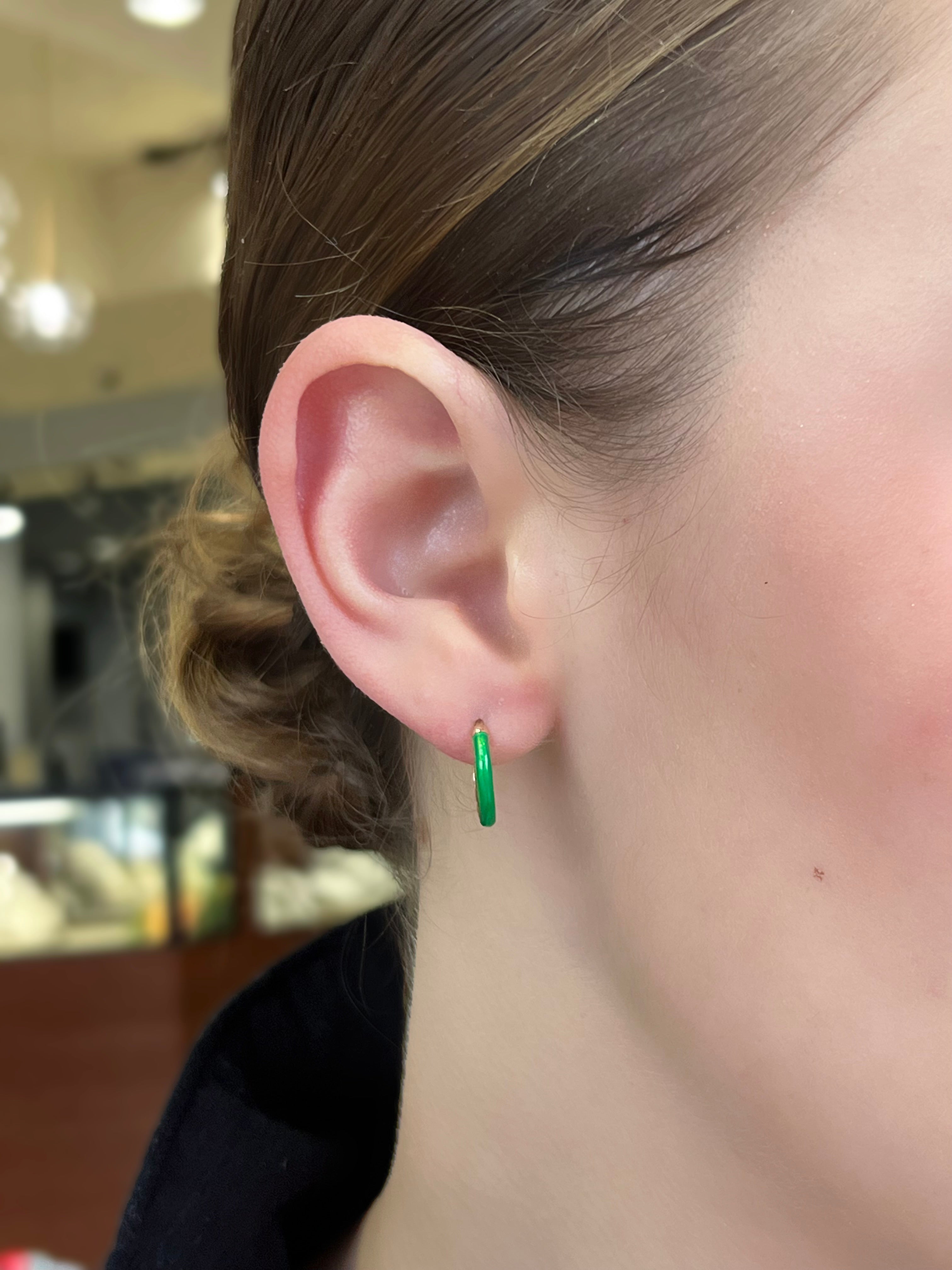 Green Enamel Hoops