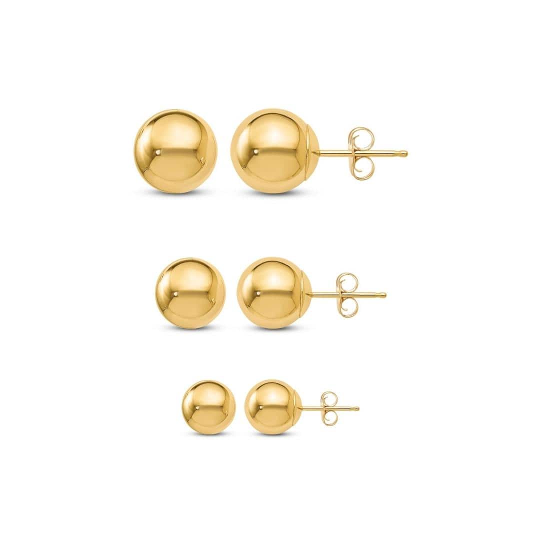 Gold Ball Stud Earrings