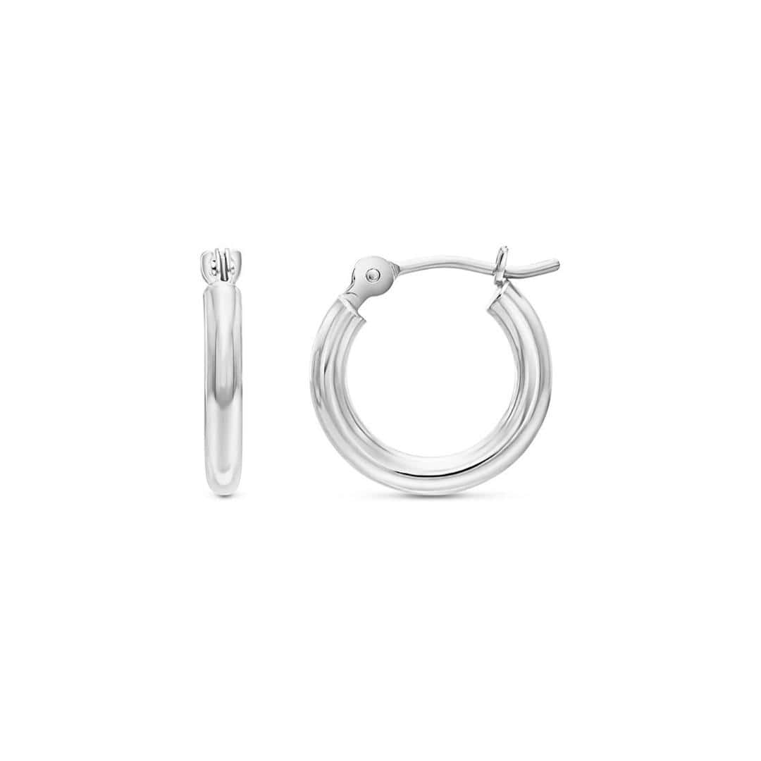 Small White Gold Hoops