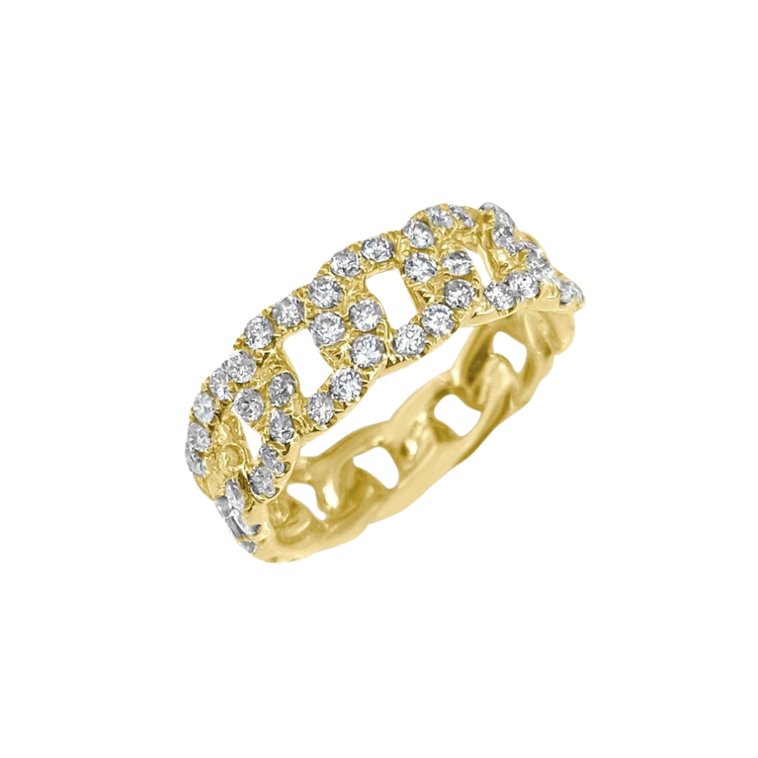 Diamond Chain Link Ring