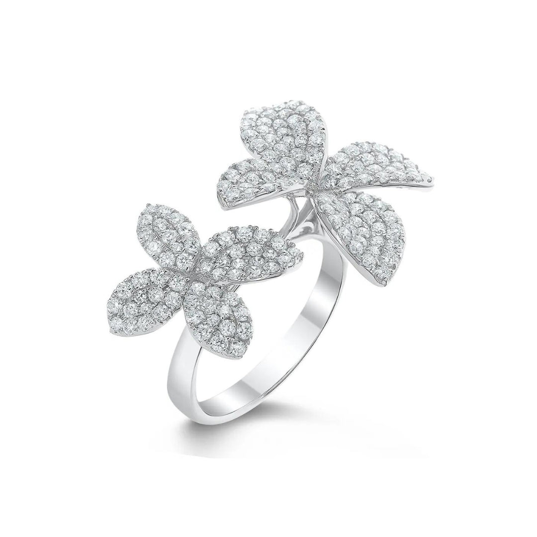 Double Flower Diamond Ring