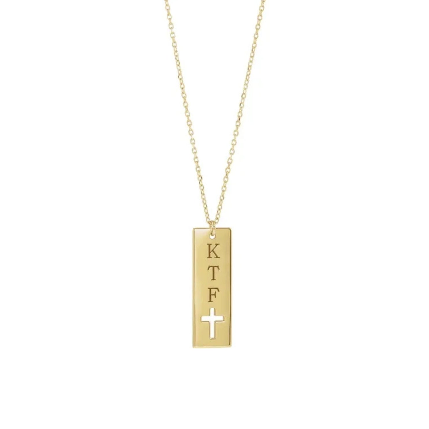 Engravable Cross Pendant Necklace