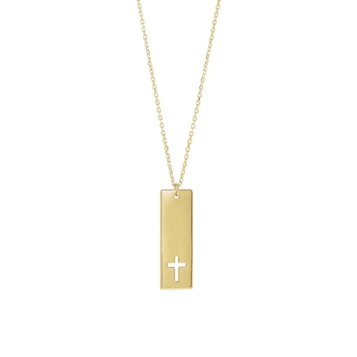 Engravable Cross Pendant Necklace