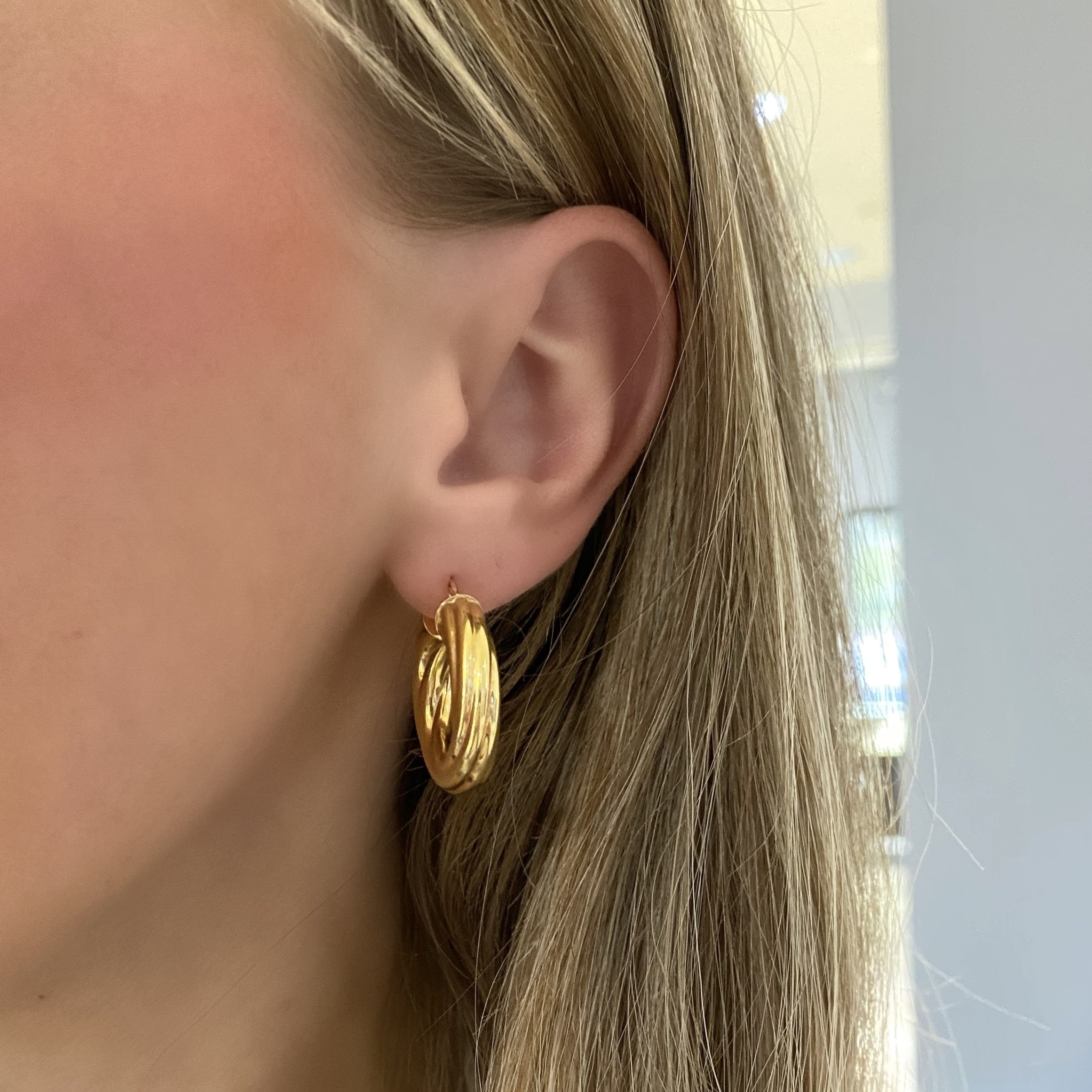 Twisted Gold Hoops