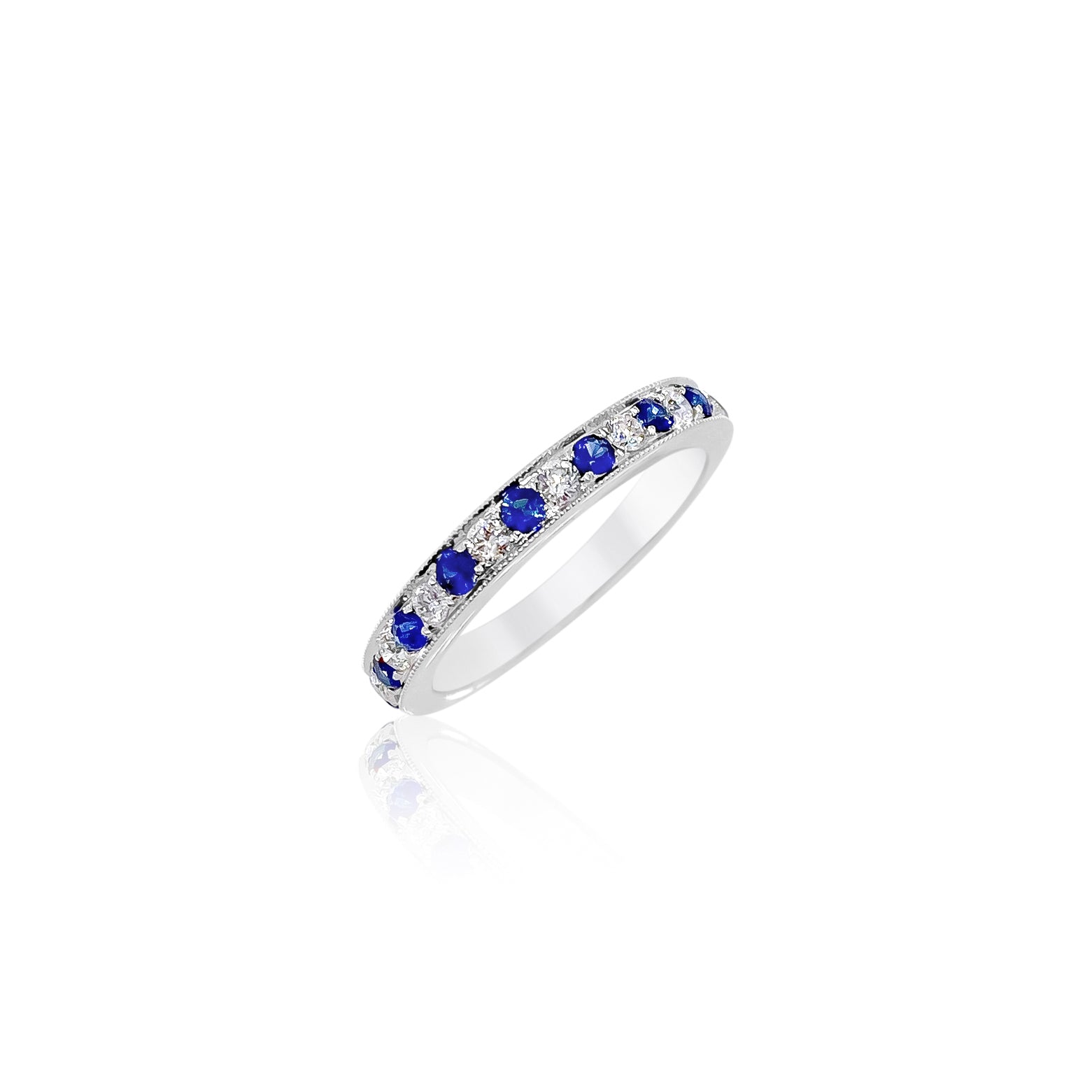 Alternating Sapphire and Diamond Band