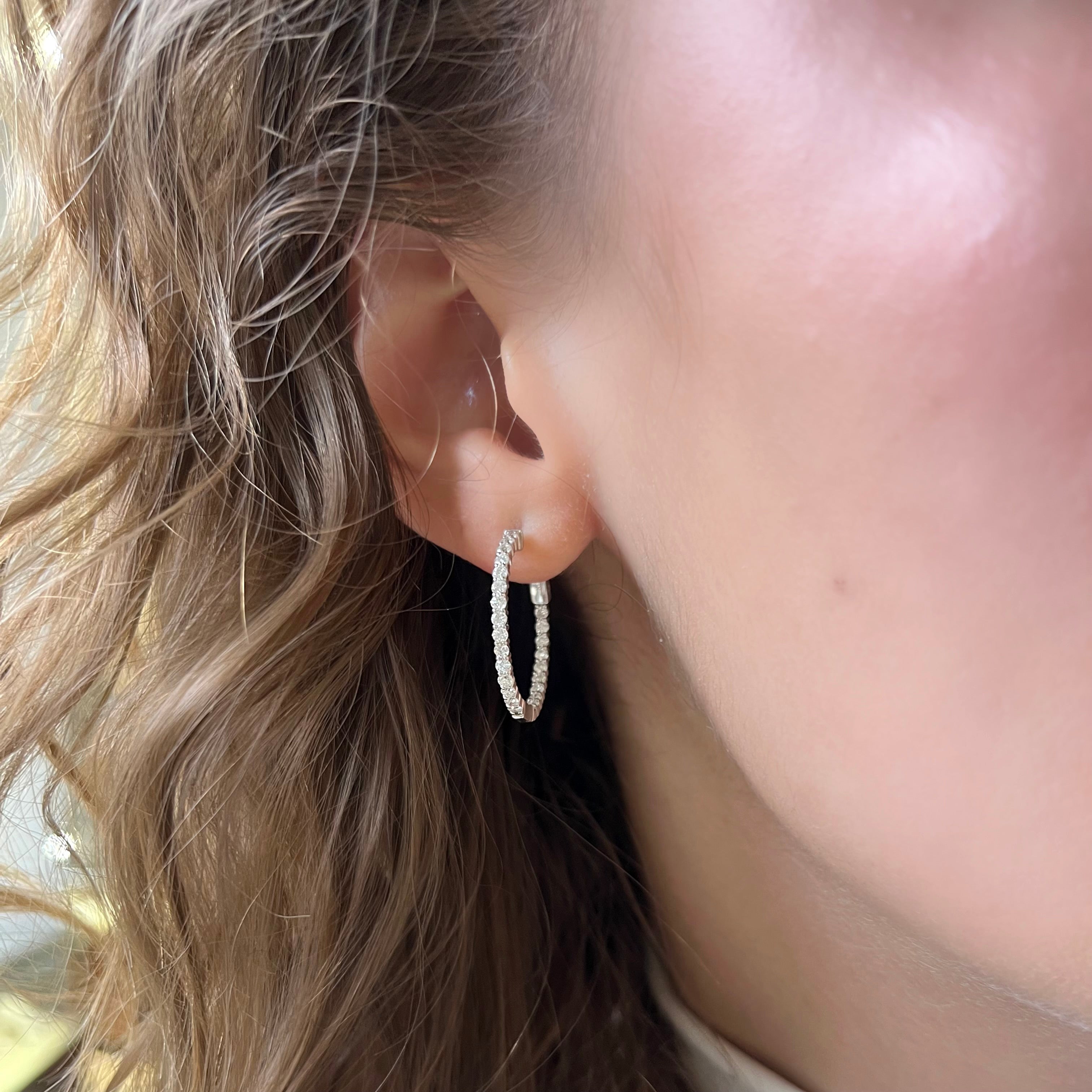 Inside Out Diamond Hoop Earrings