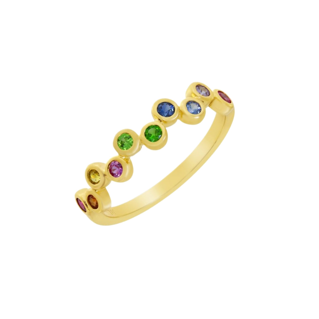 Bouncing Rainbow Sapphire Ring