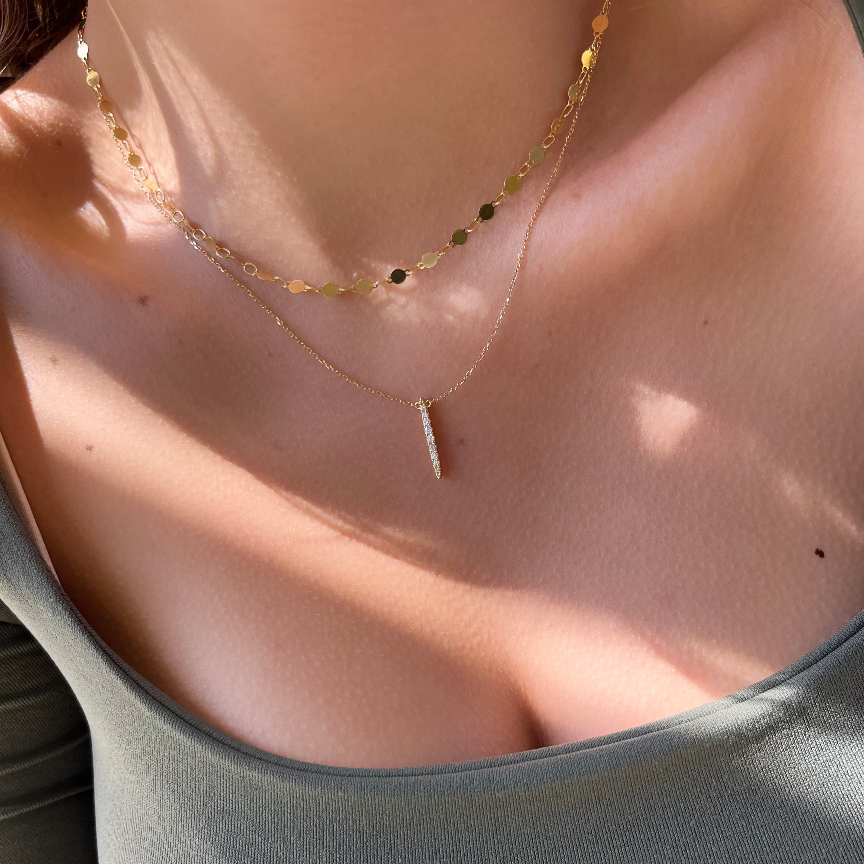 Vertical Diamond Bar Necklace