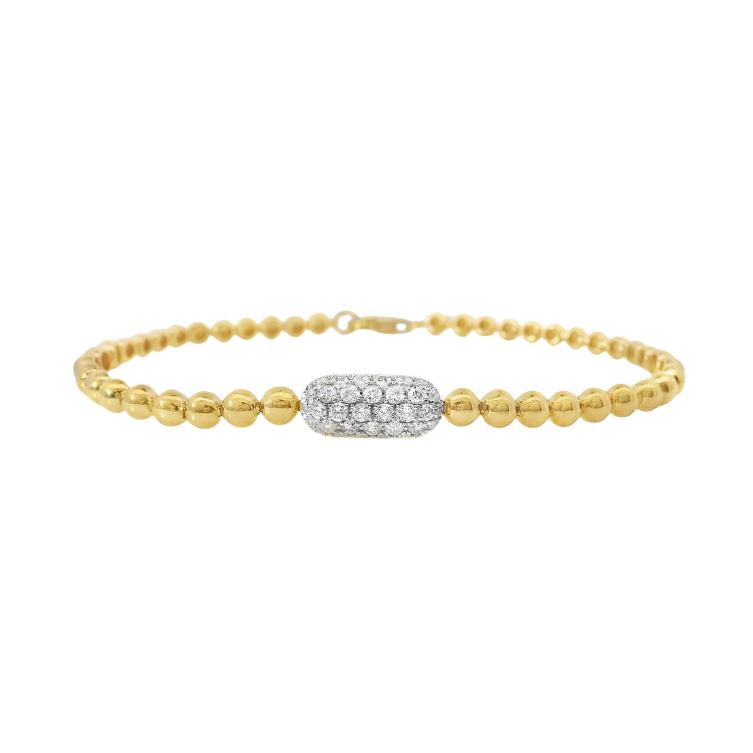 Pave Diamond Beaded Bracelet