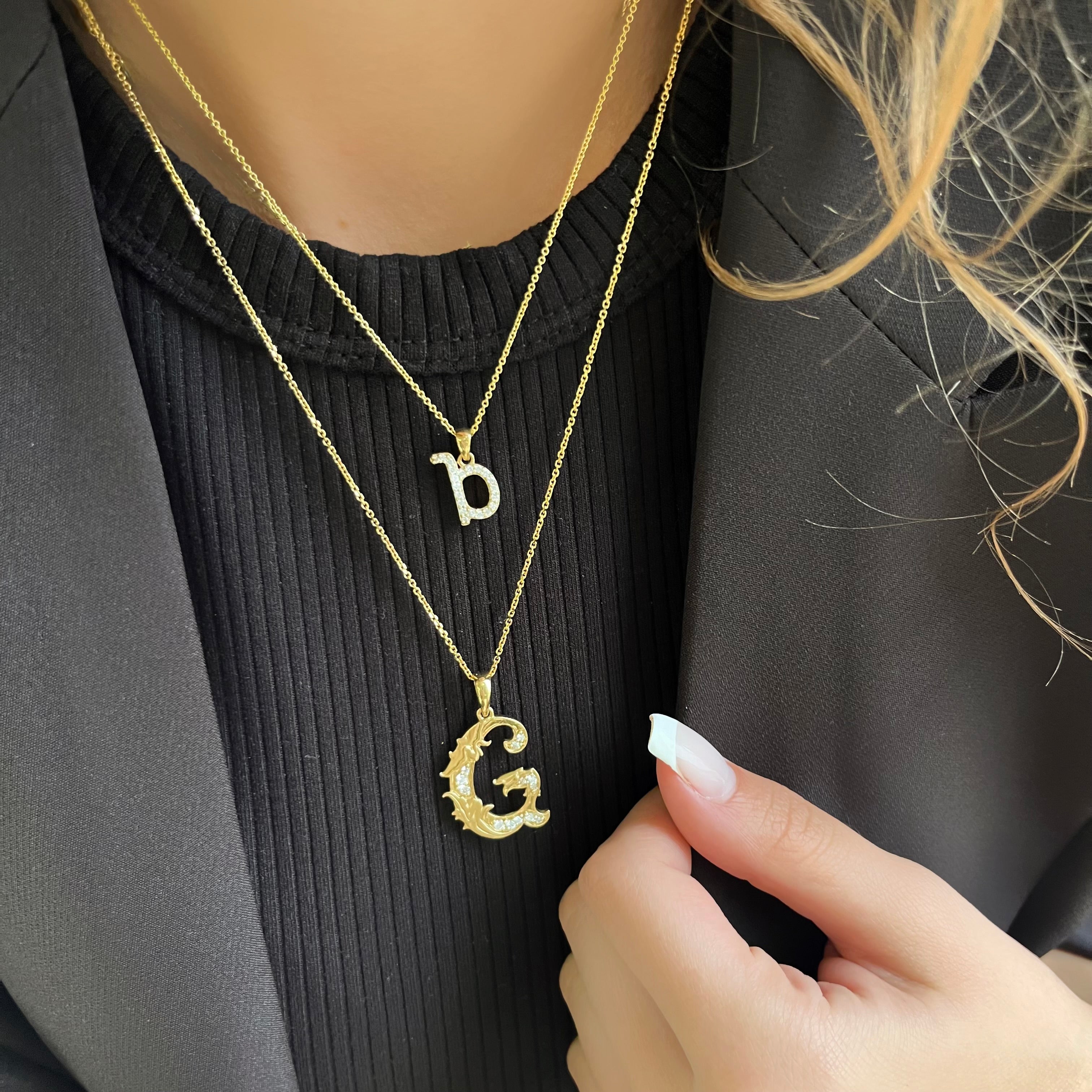 Lowercase Diamond Initial Necklace