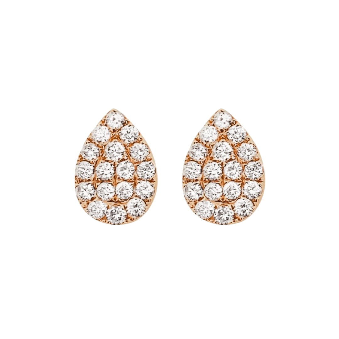 Diamond Teardrop Studs