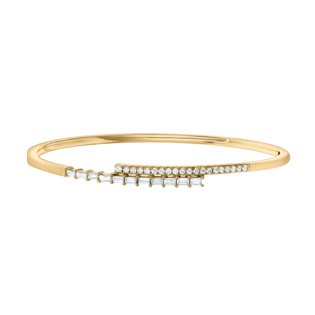 Baguette and Round Diamond Bangle