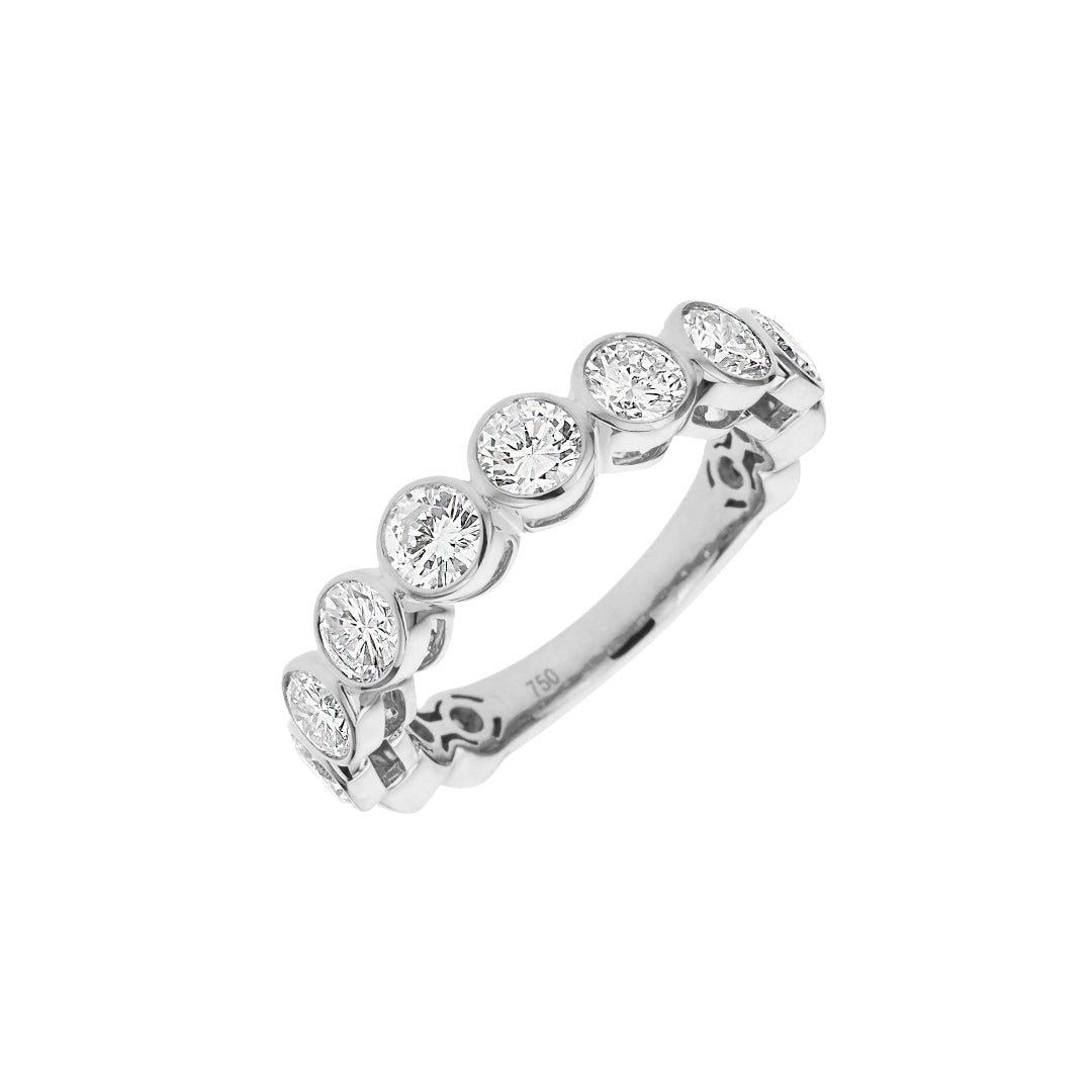 8 Stone Diamond Bezel Band