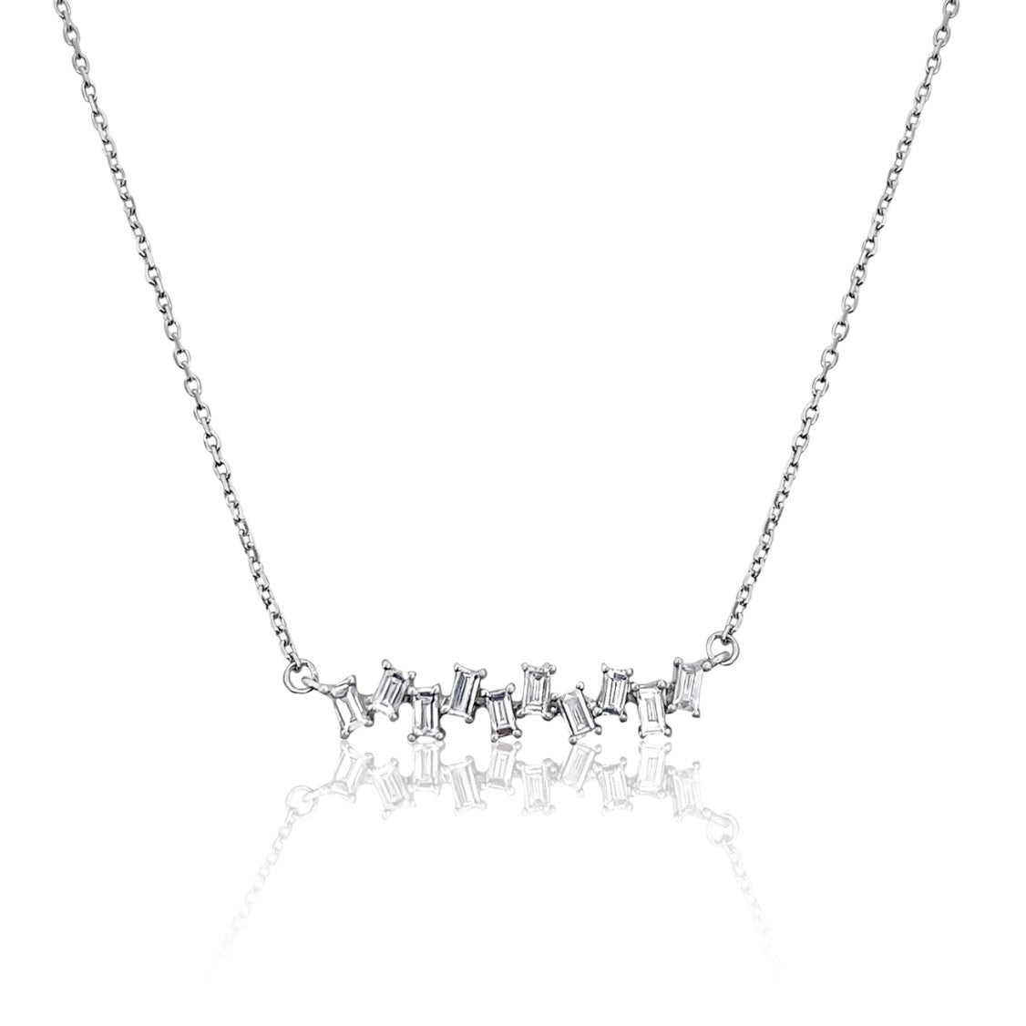 Baguette Diamond Bar Necklace