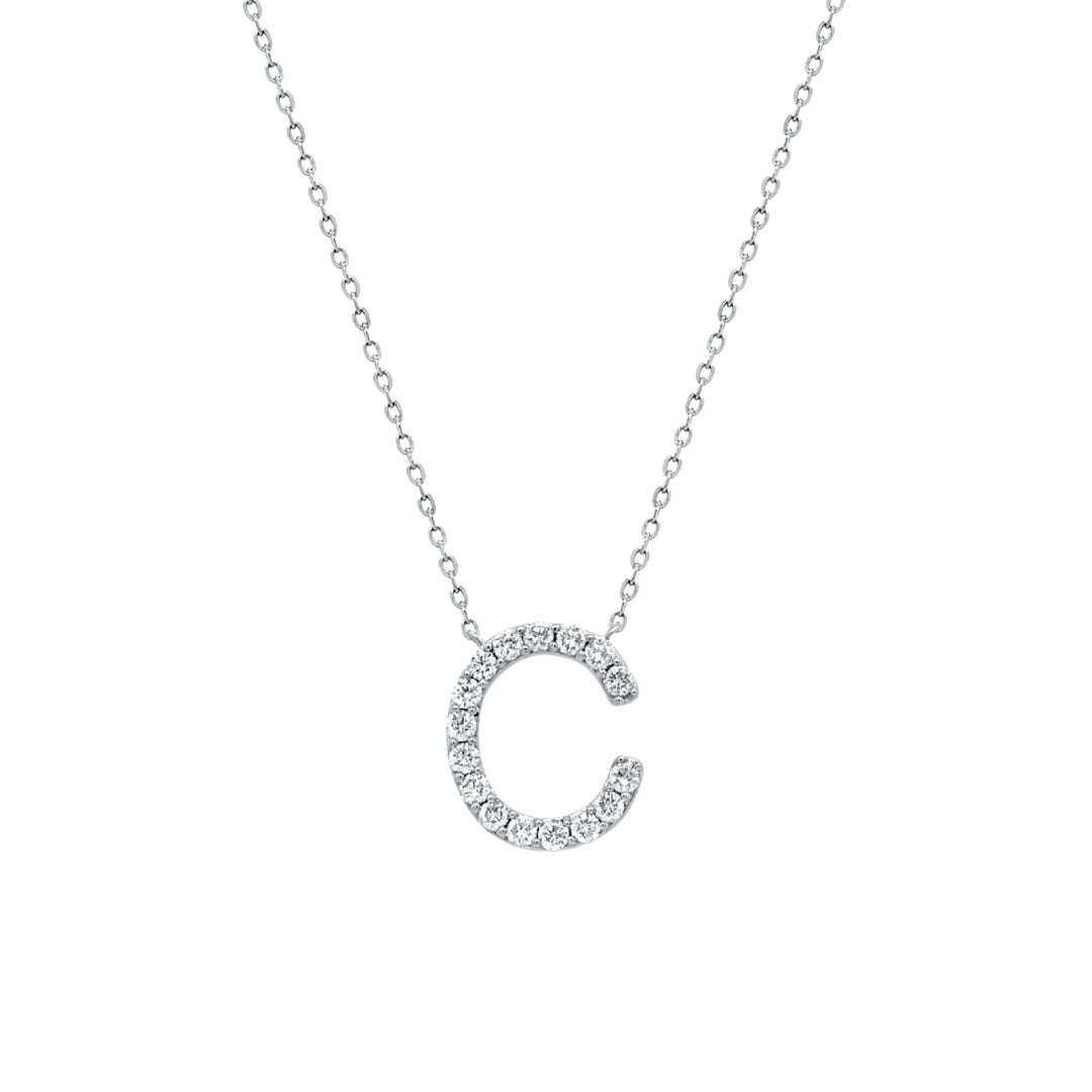 Pave Diamond Initial Necklace