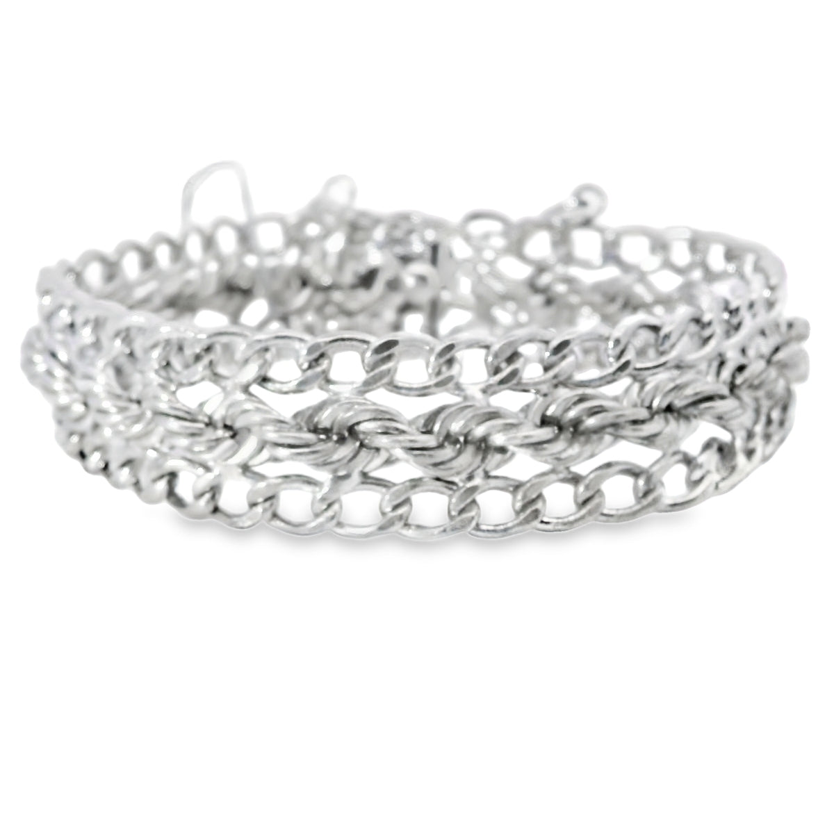 Twisted Link Sterling Silver Bracelet
