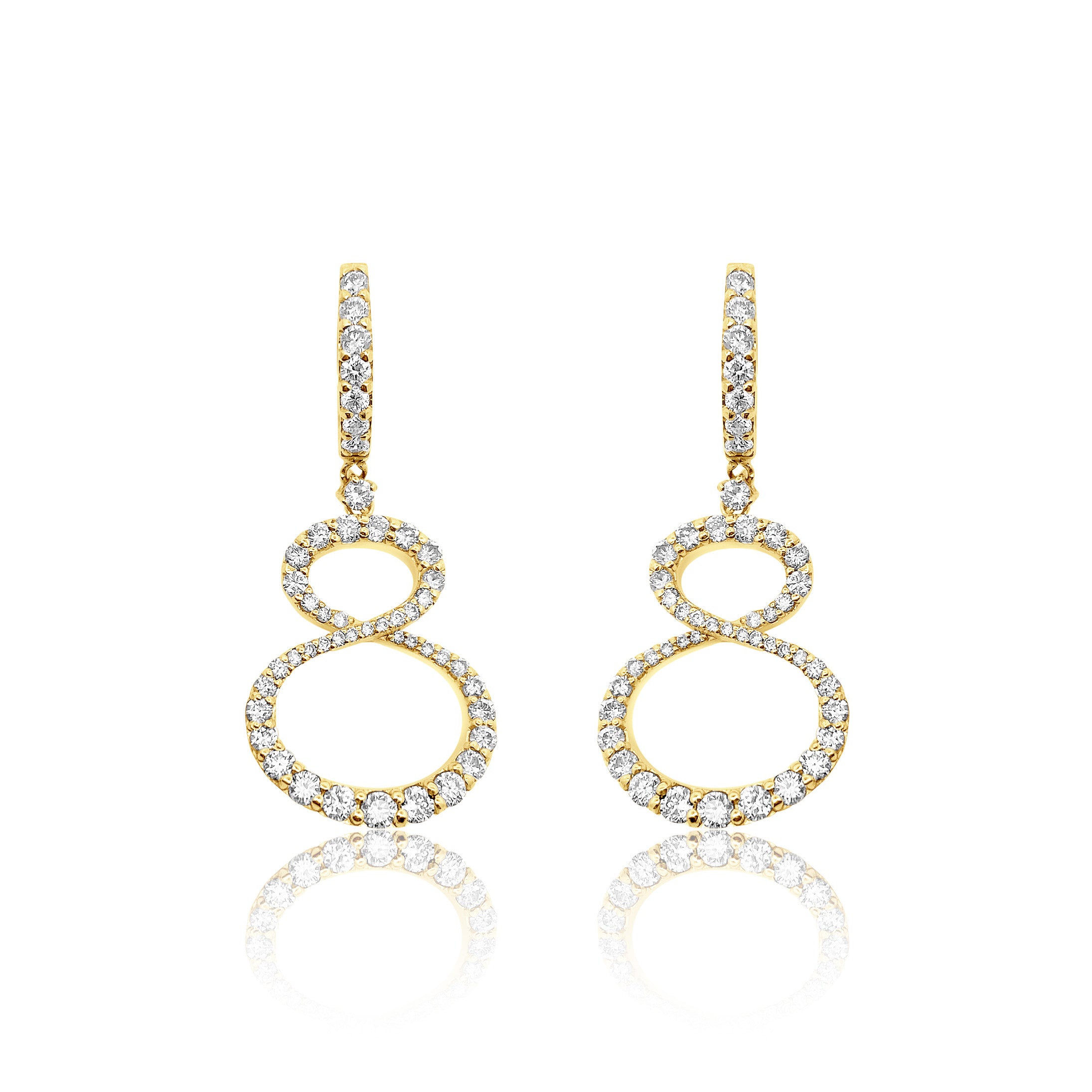 Diamond Infinity Drop Hoop Earrings