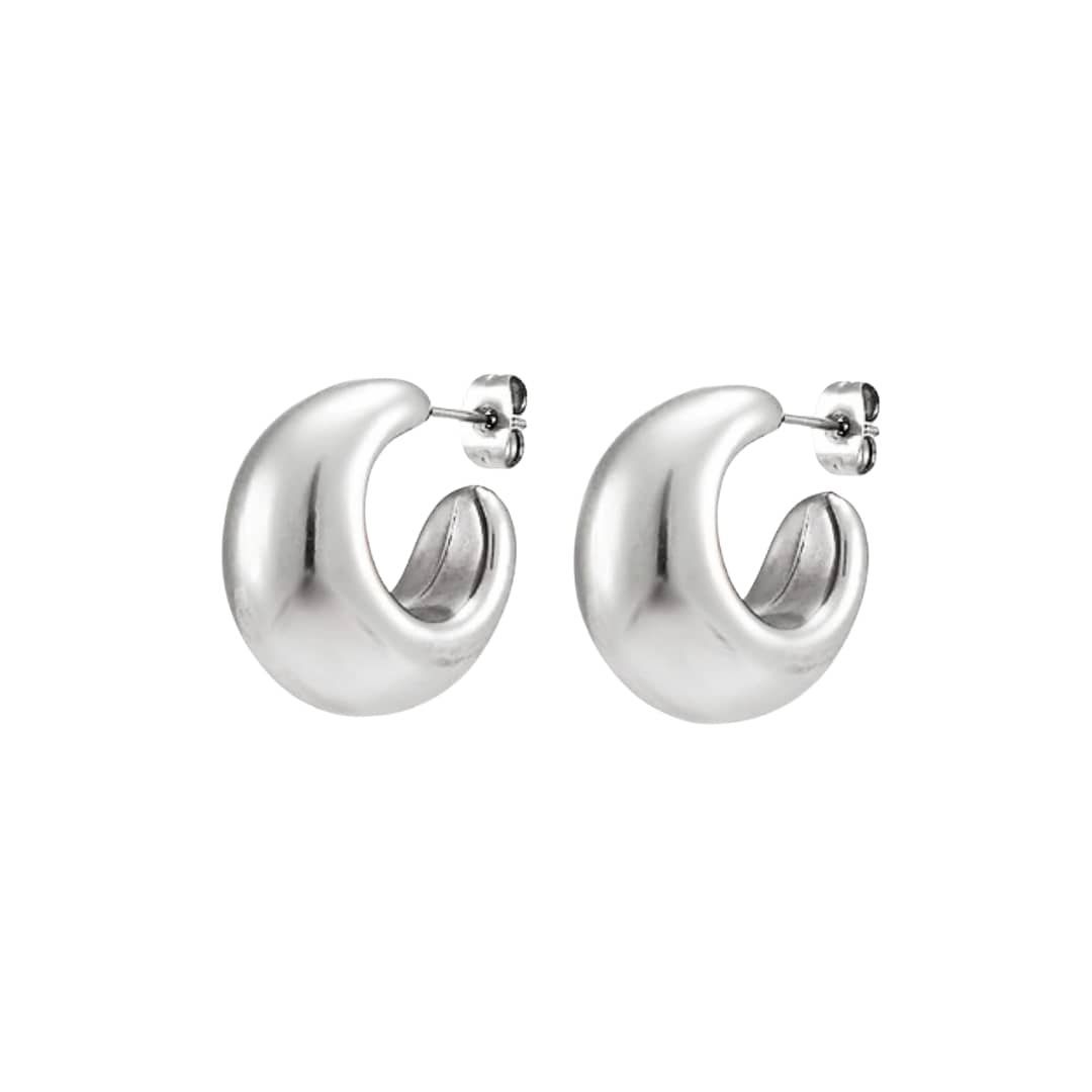 Mini Sterling Silver Dome Hoops