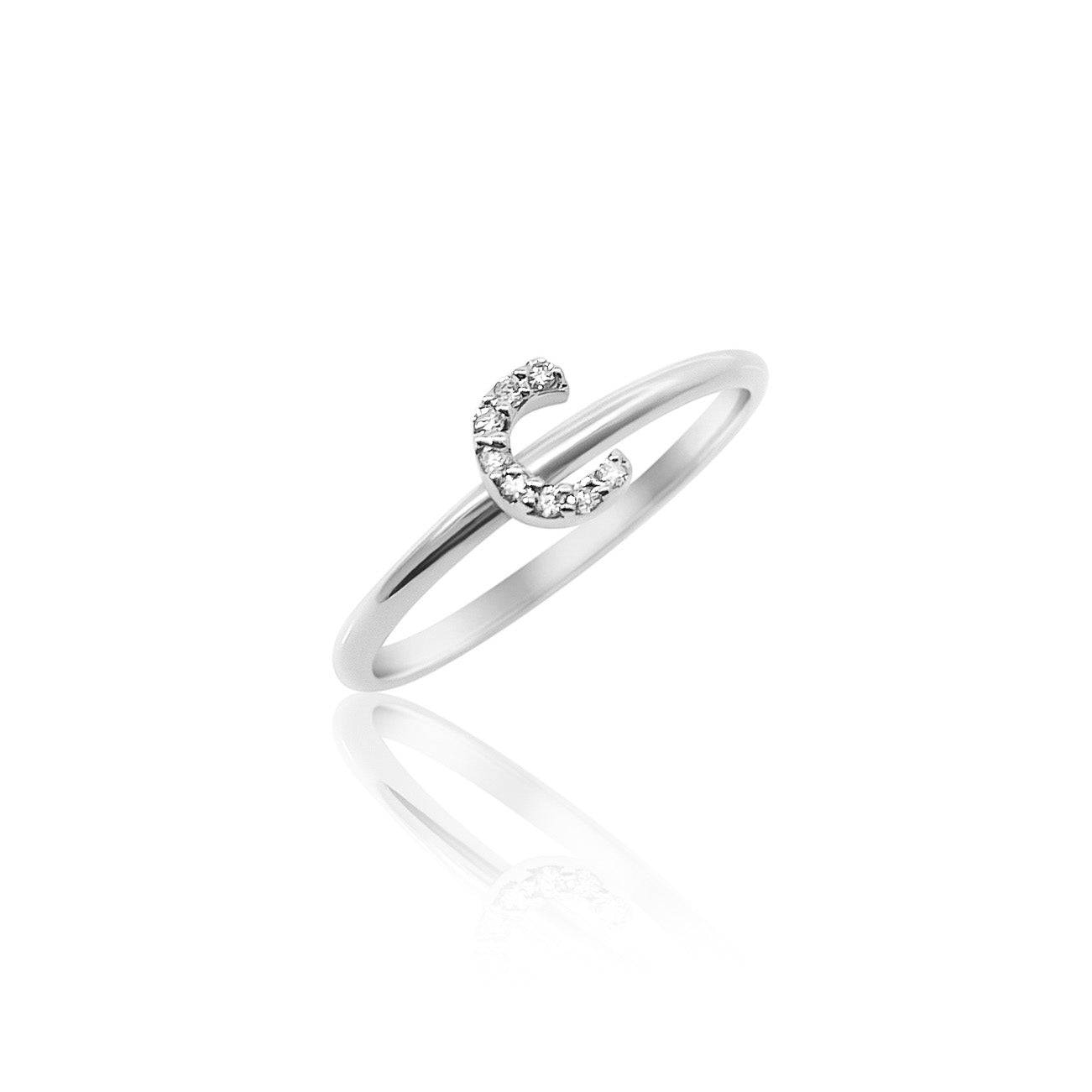 Petite Diamond Initial Ring