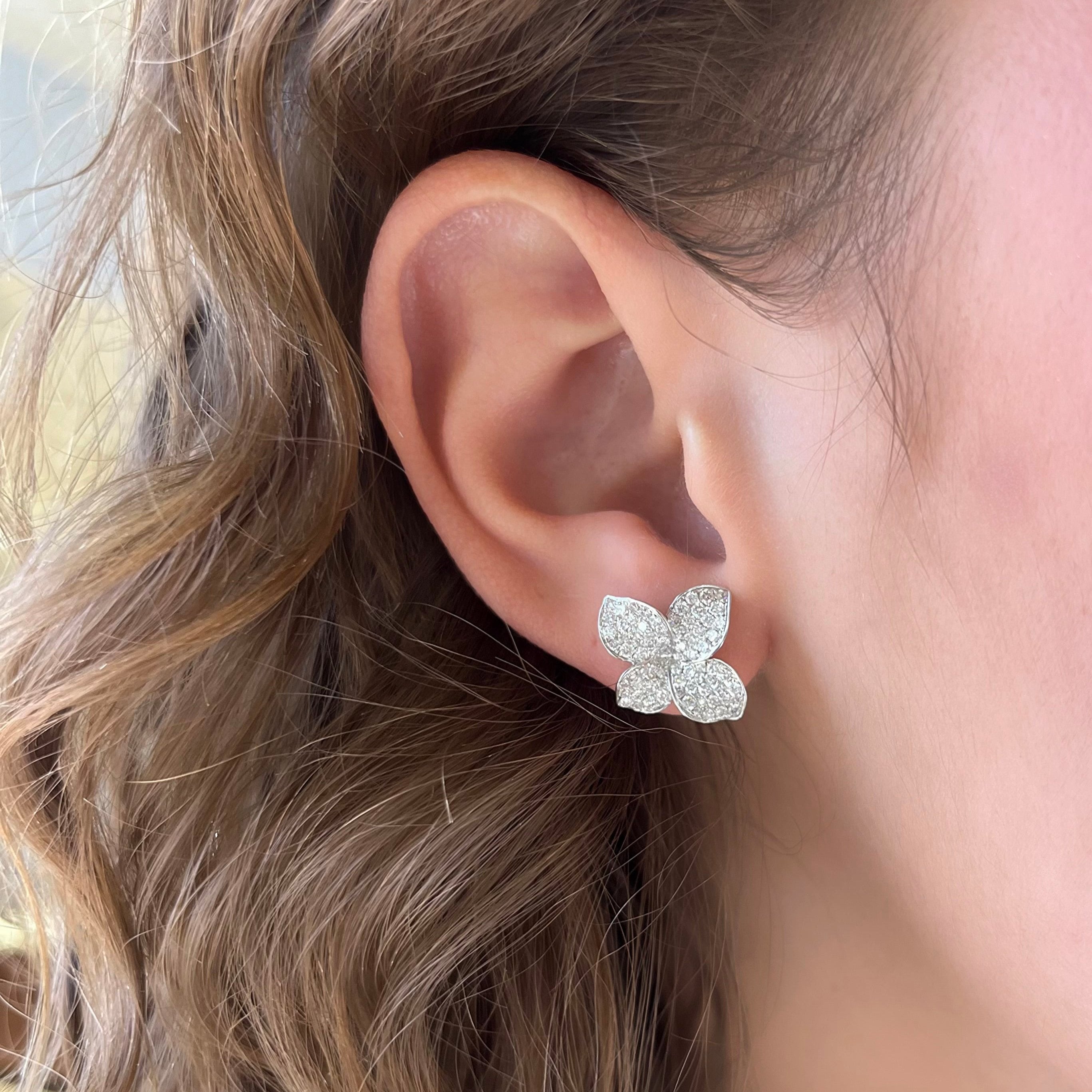 Diamond Flower Earrings