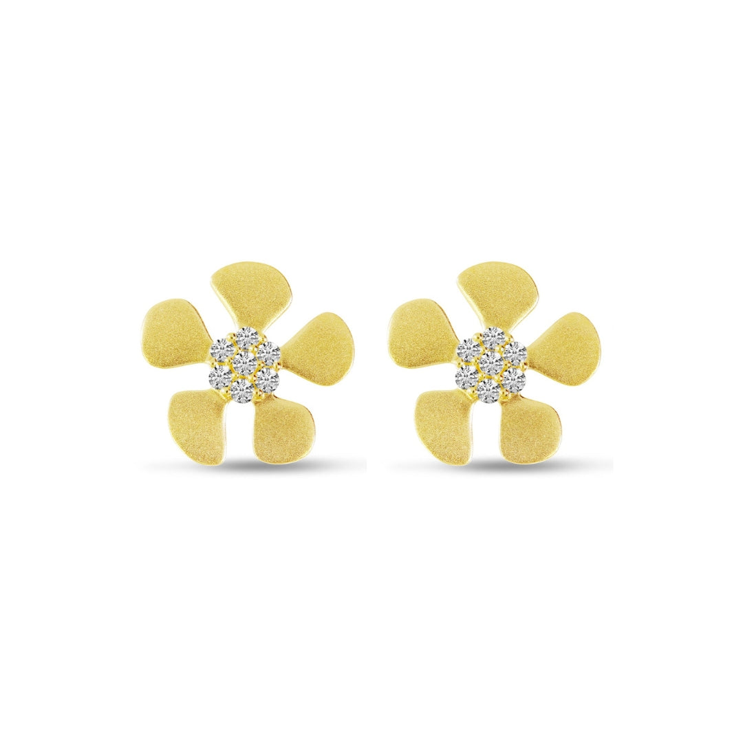 Retro Diamond Flower Studs