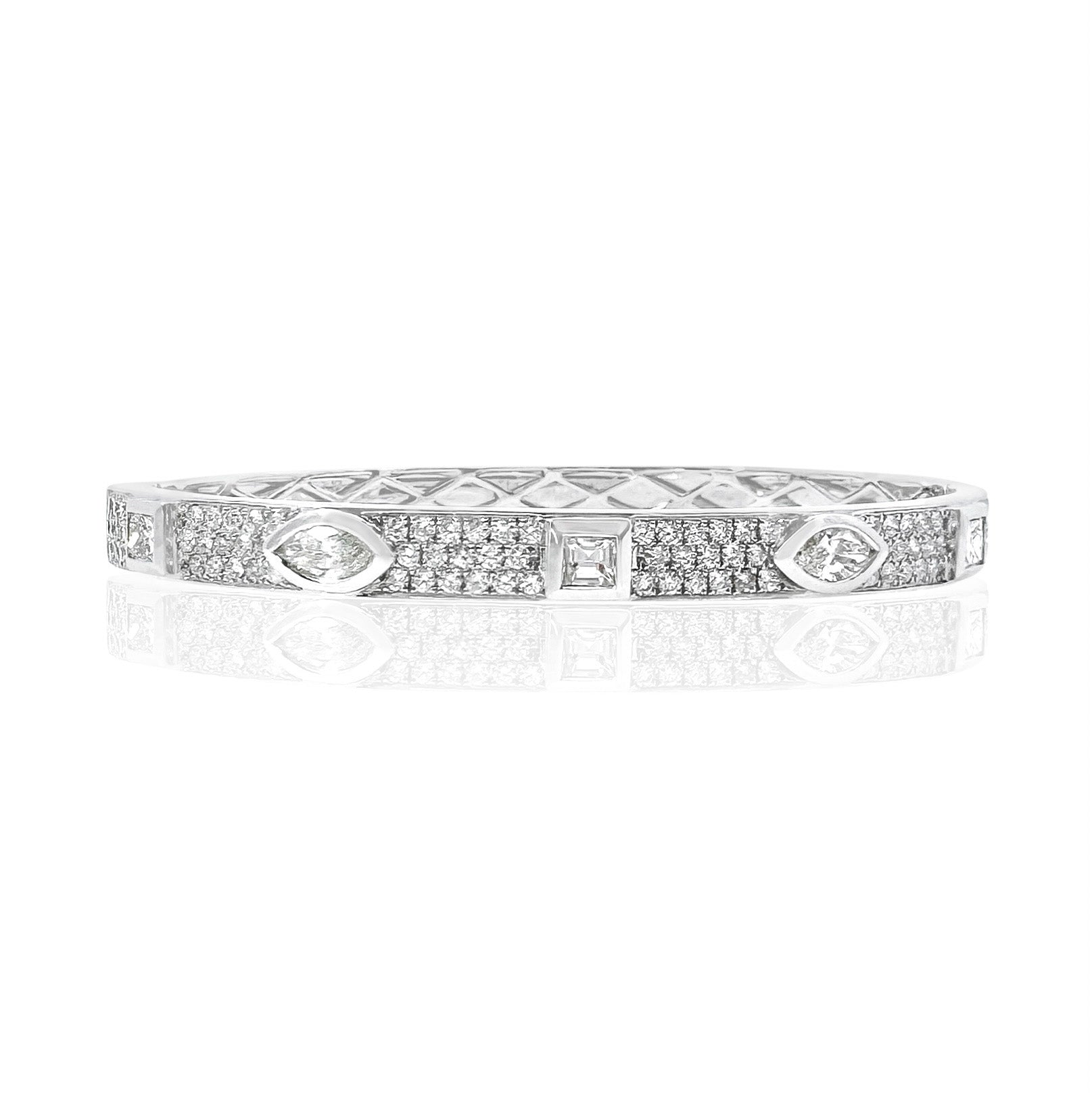 Fancy Shape Pavé Diamond Bangle