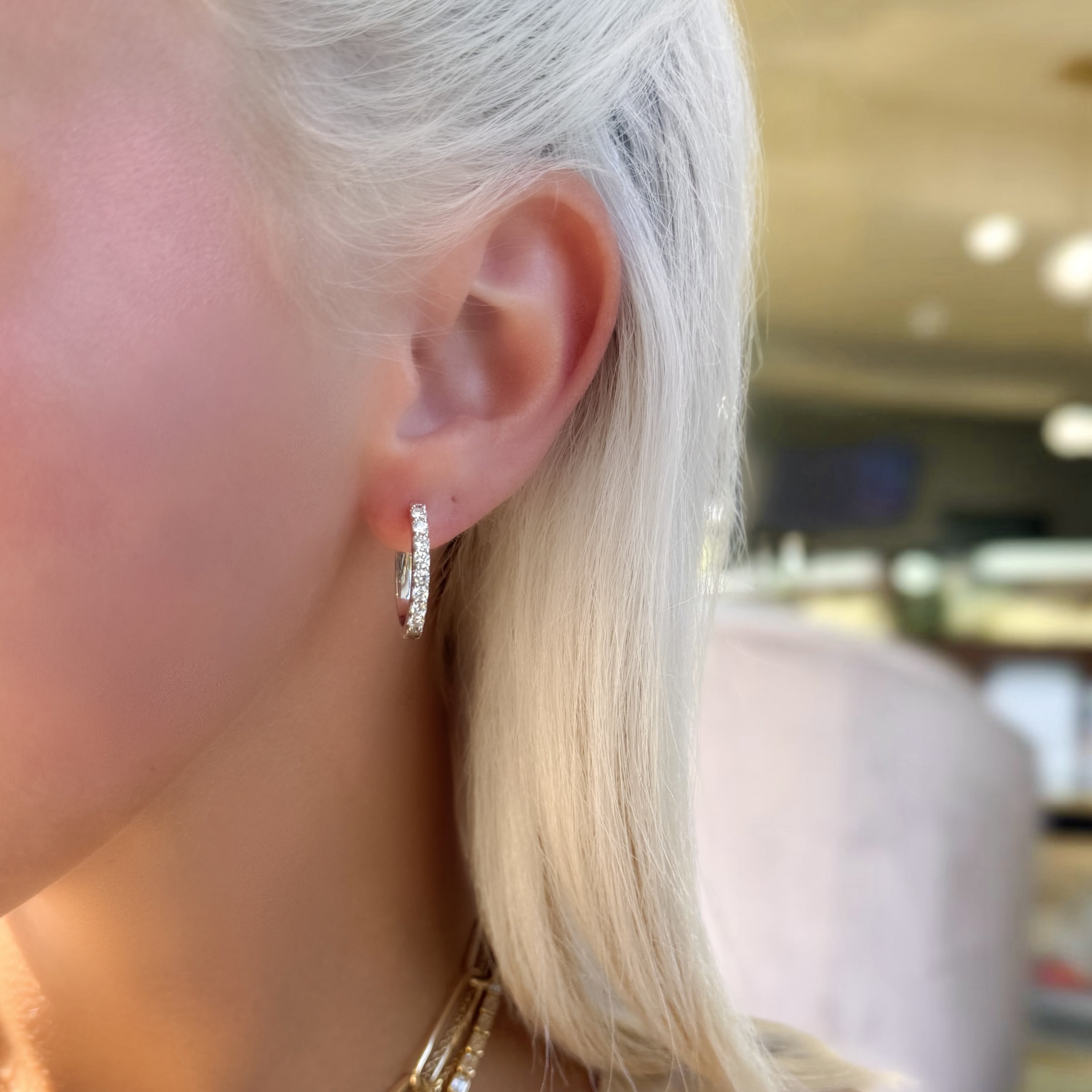 8 Stone Diamond Hoops