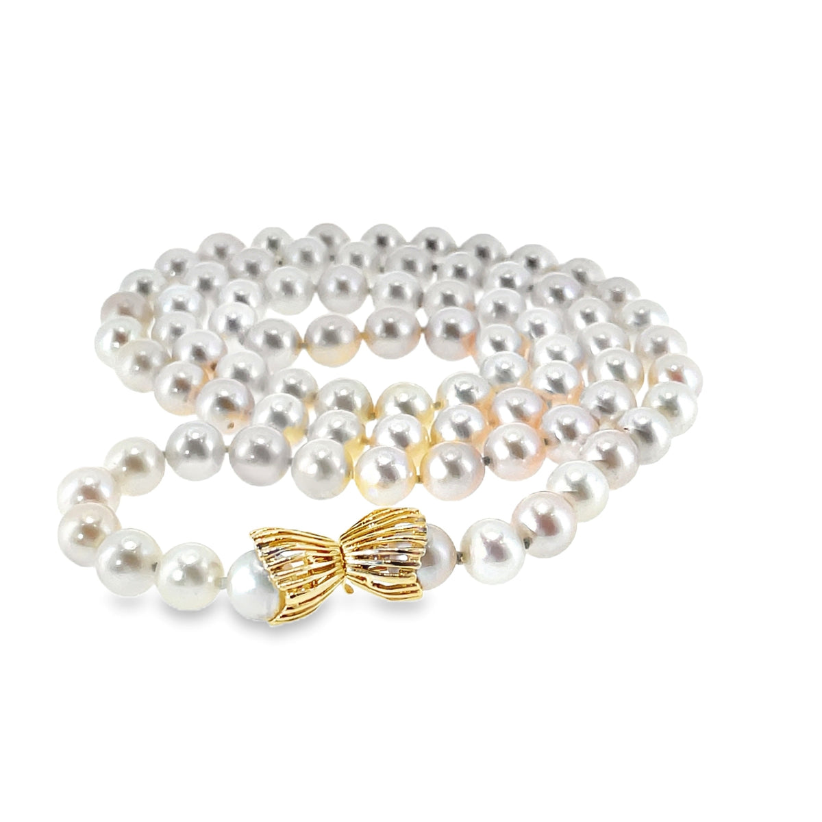 8.5-9MM PEARL NECKLACE WITH BOW TIE CLASP