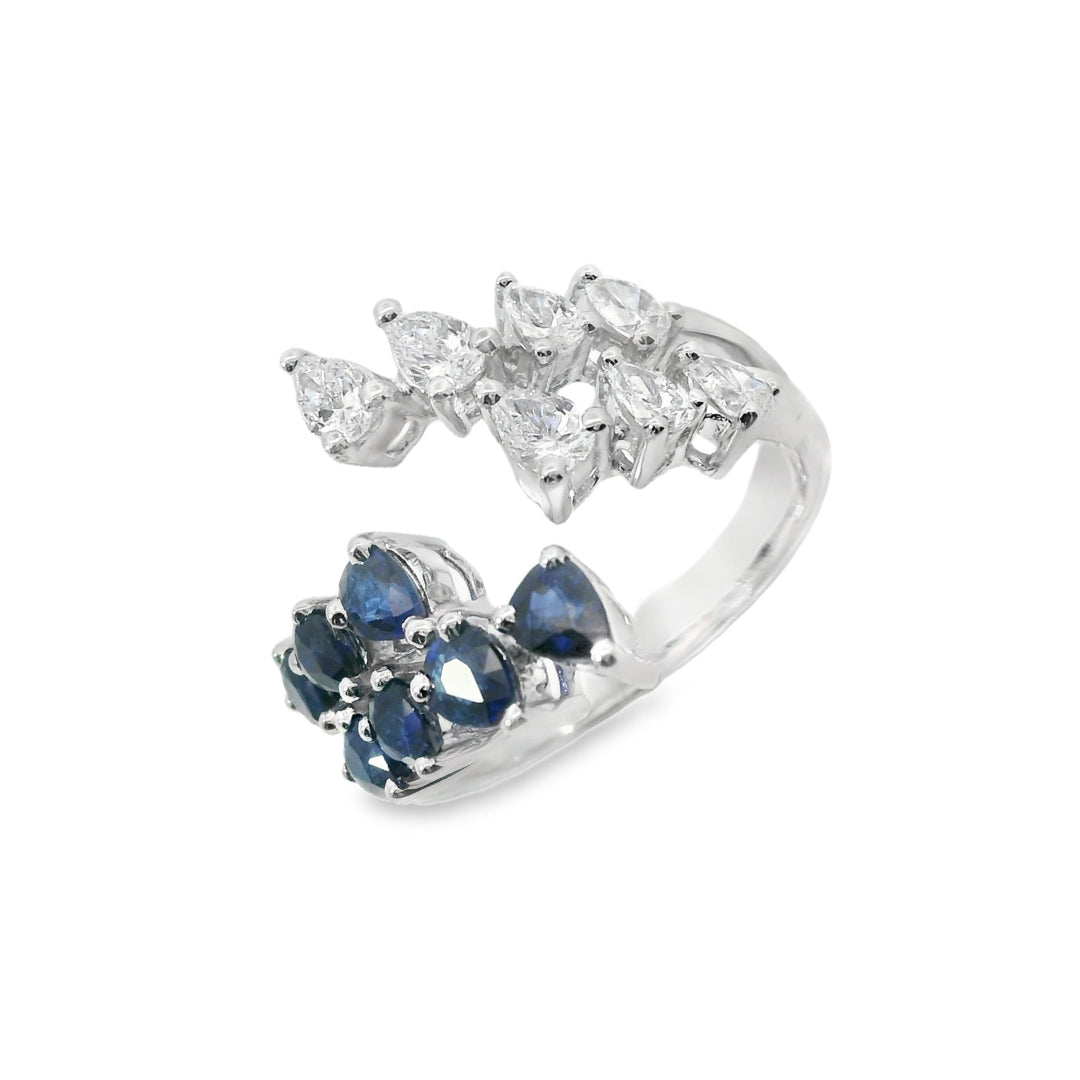 Pear Shape Sapphire and Diamond Ring