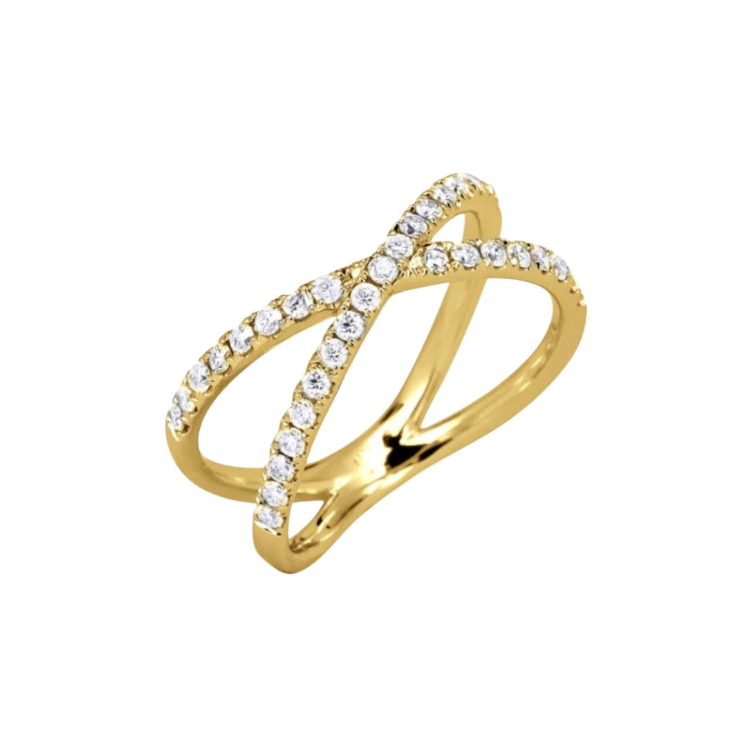 Diamond Crossover Ring