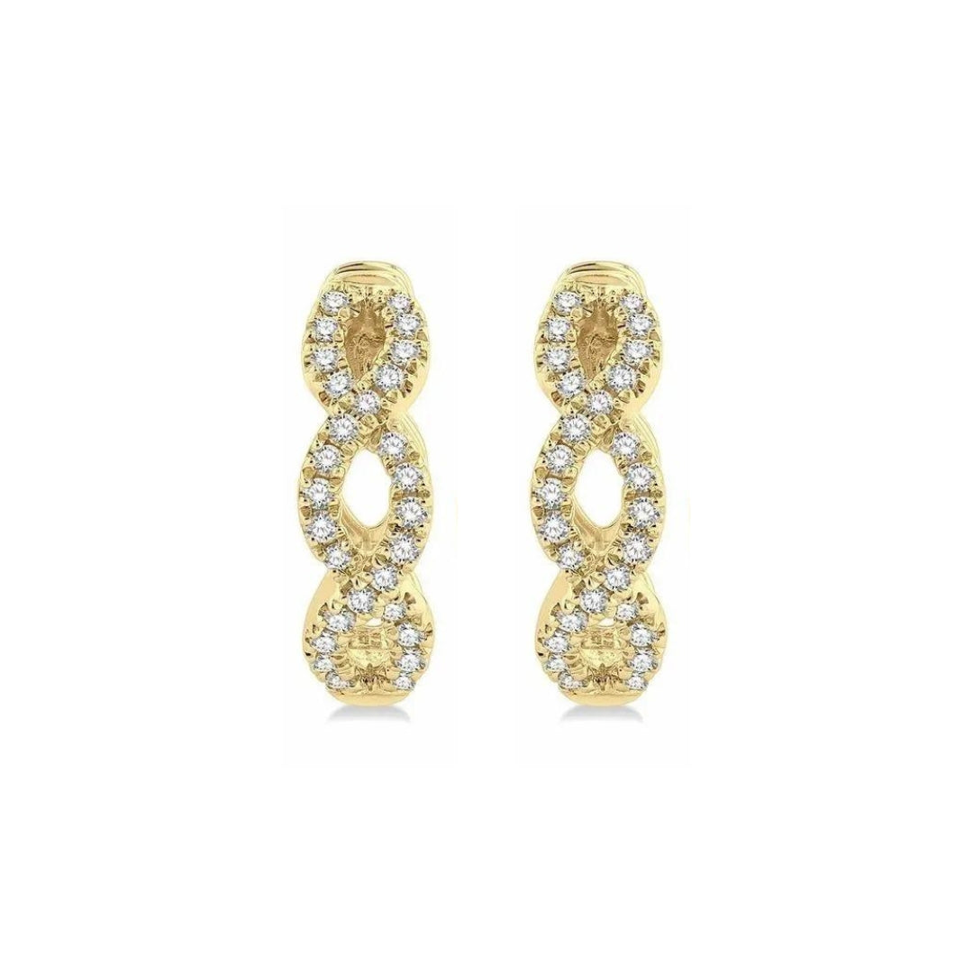 Twisted Diamond Hoop Earrings