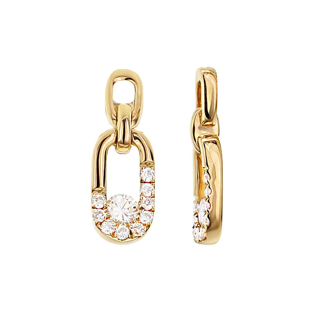 Mini Diamond Paperclip Earrings