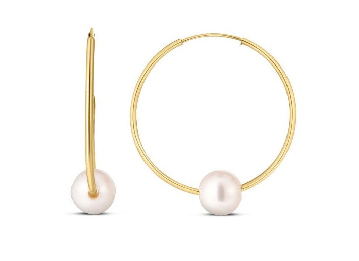 Pearl Hoop Earrings