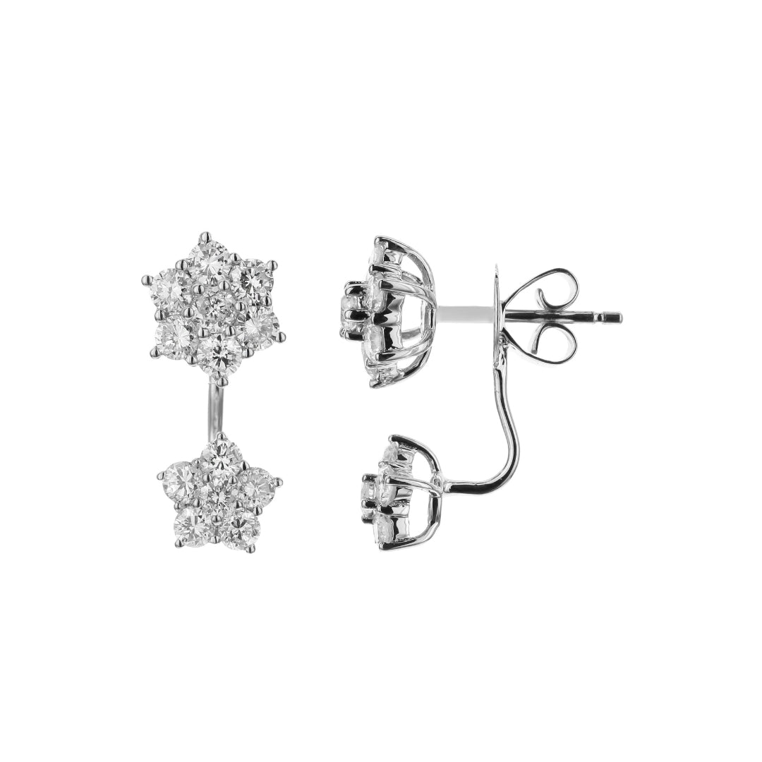 Diamond Star Drop Jacket Earrings