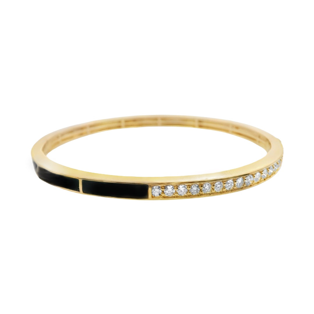 Onyx and Diamond Bangle