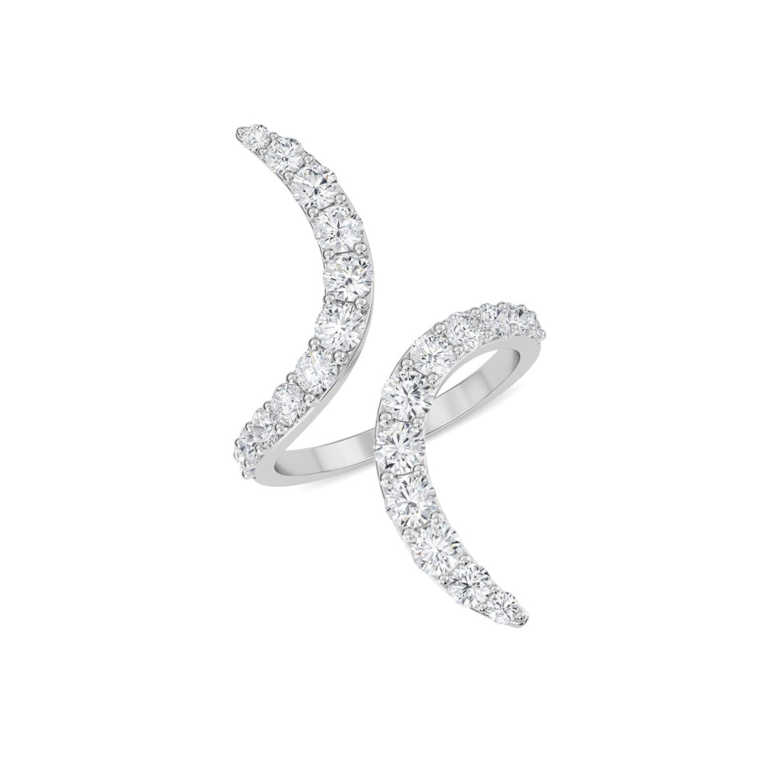 Diamond Swirl Bypass Ring