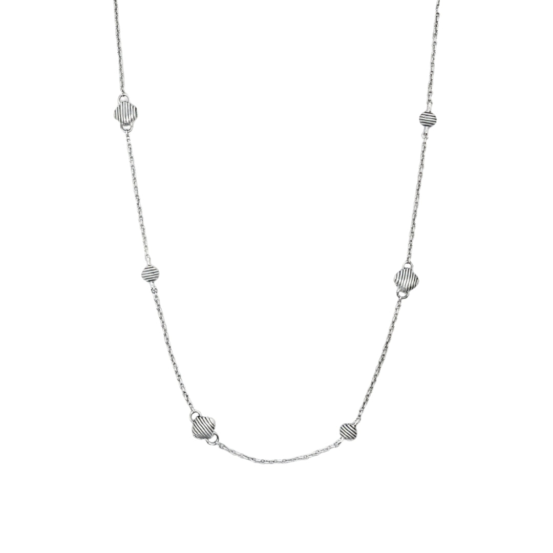 Sterling Silver Cushion Station Necklace