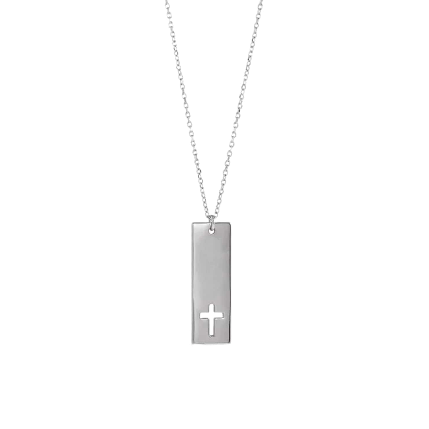 Engravable Cross Pendant Necklace