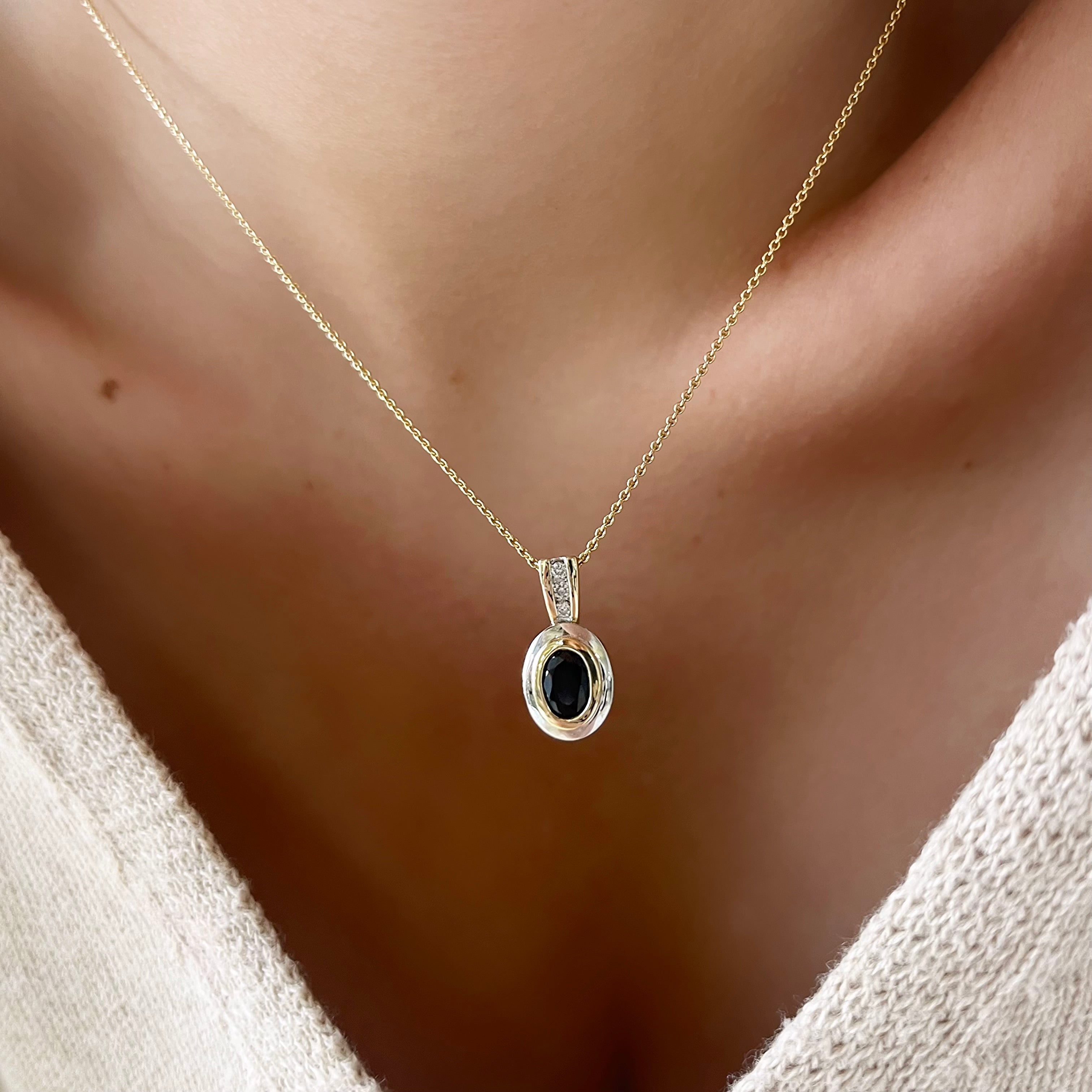 Midnight Sapphire and Diamond Pendant Necklace