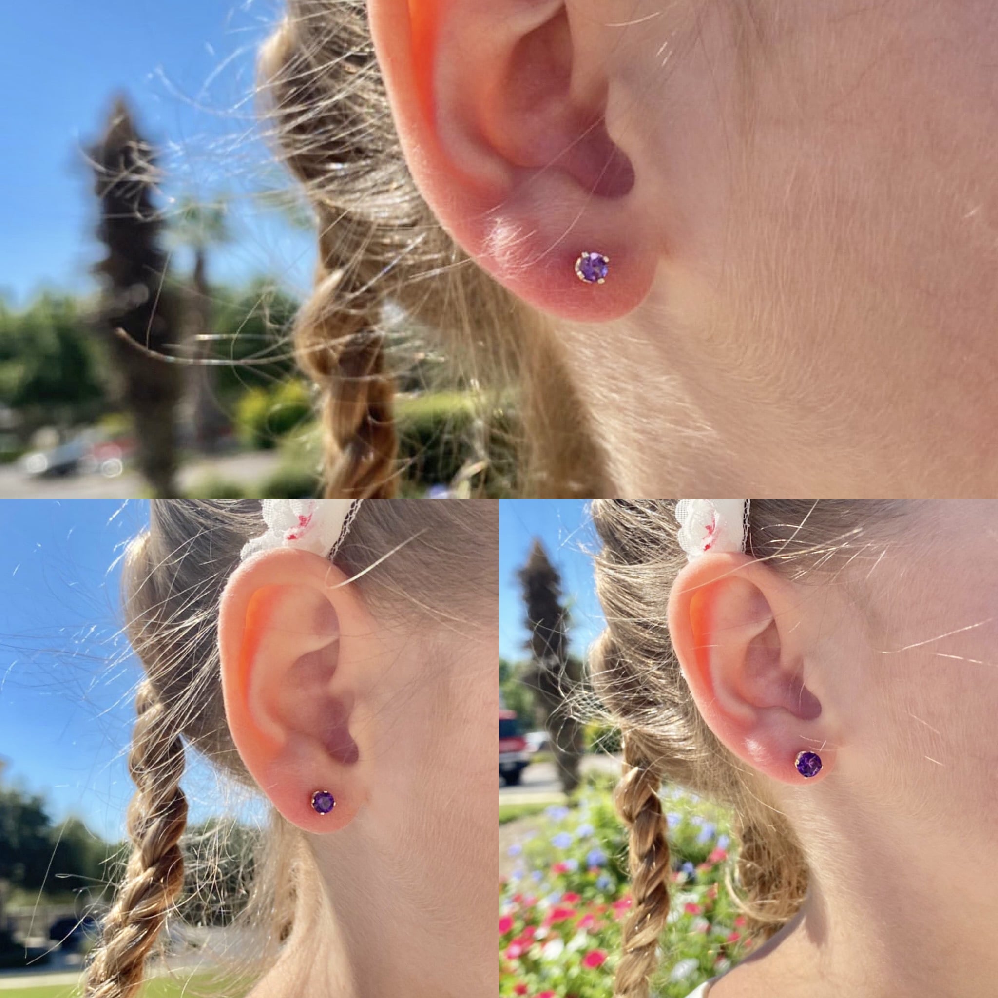 Amethyst Birthstone Studs