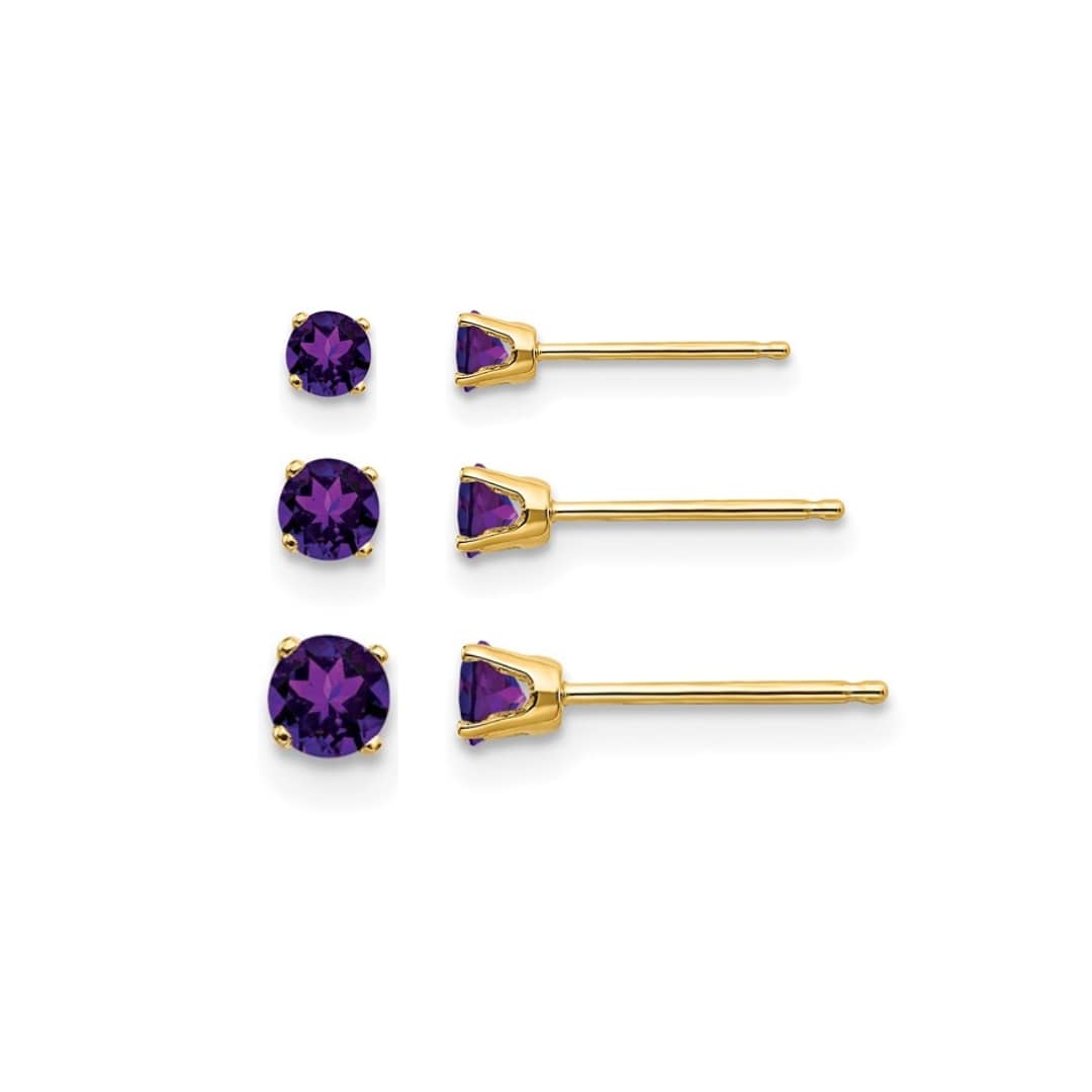 Amethyst Birthstone Studs