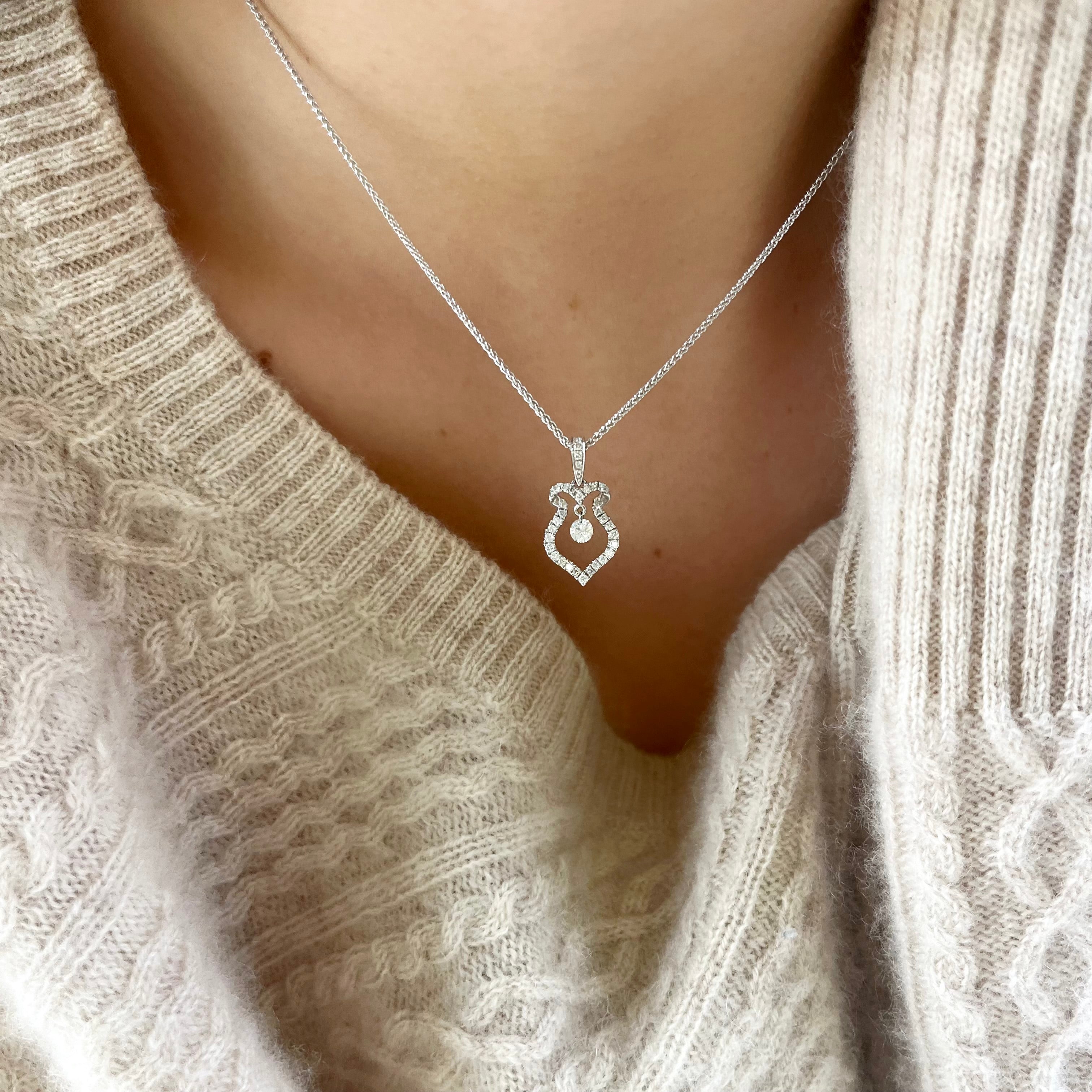 Floating Diamond Pendant Necklace