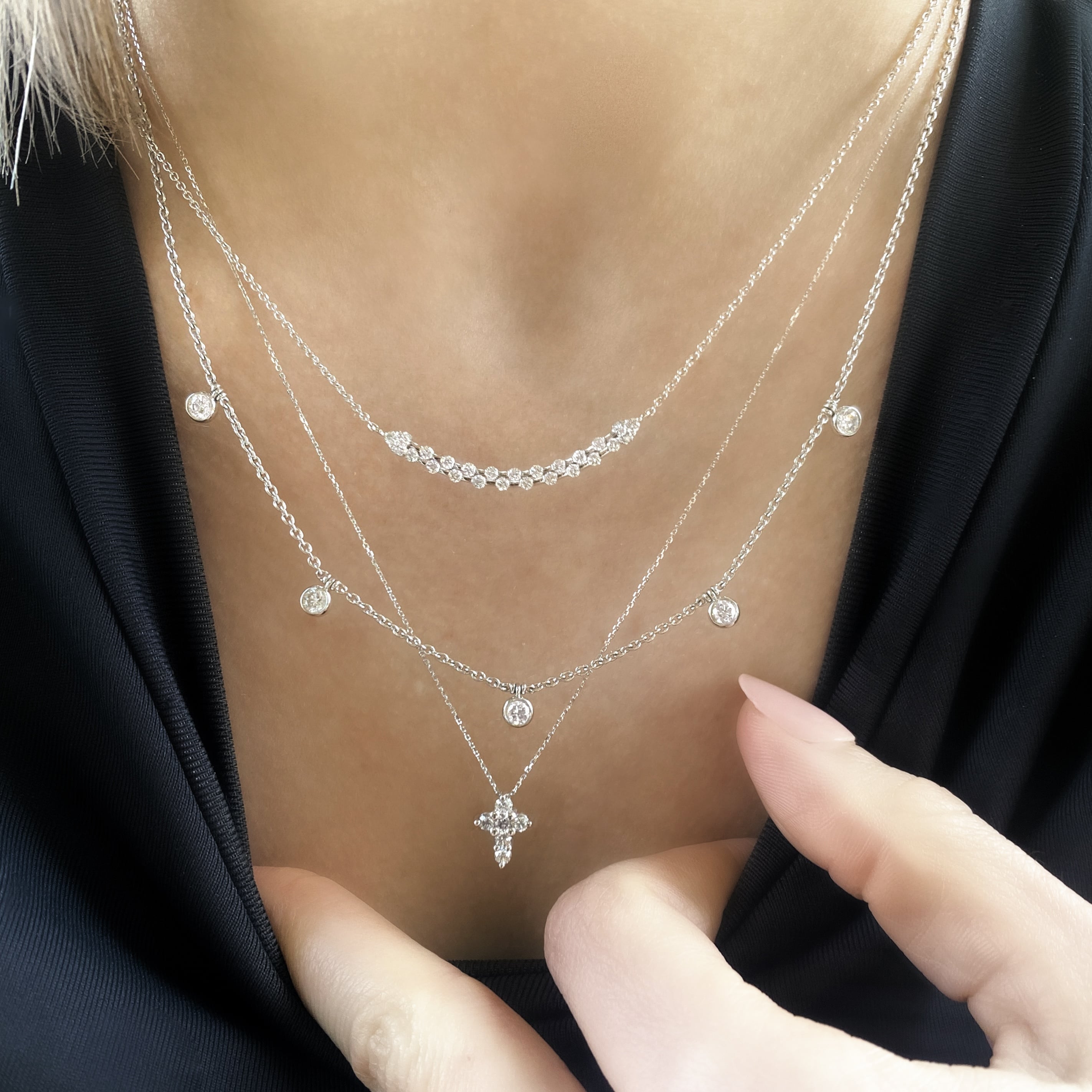 Bezel Set Diamond Necklace-Large - Minichiello Jewellers