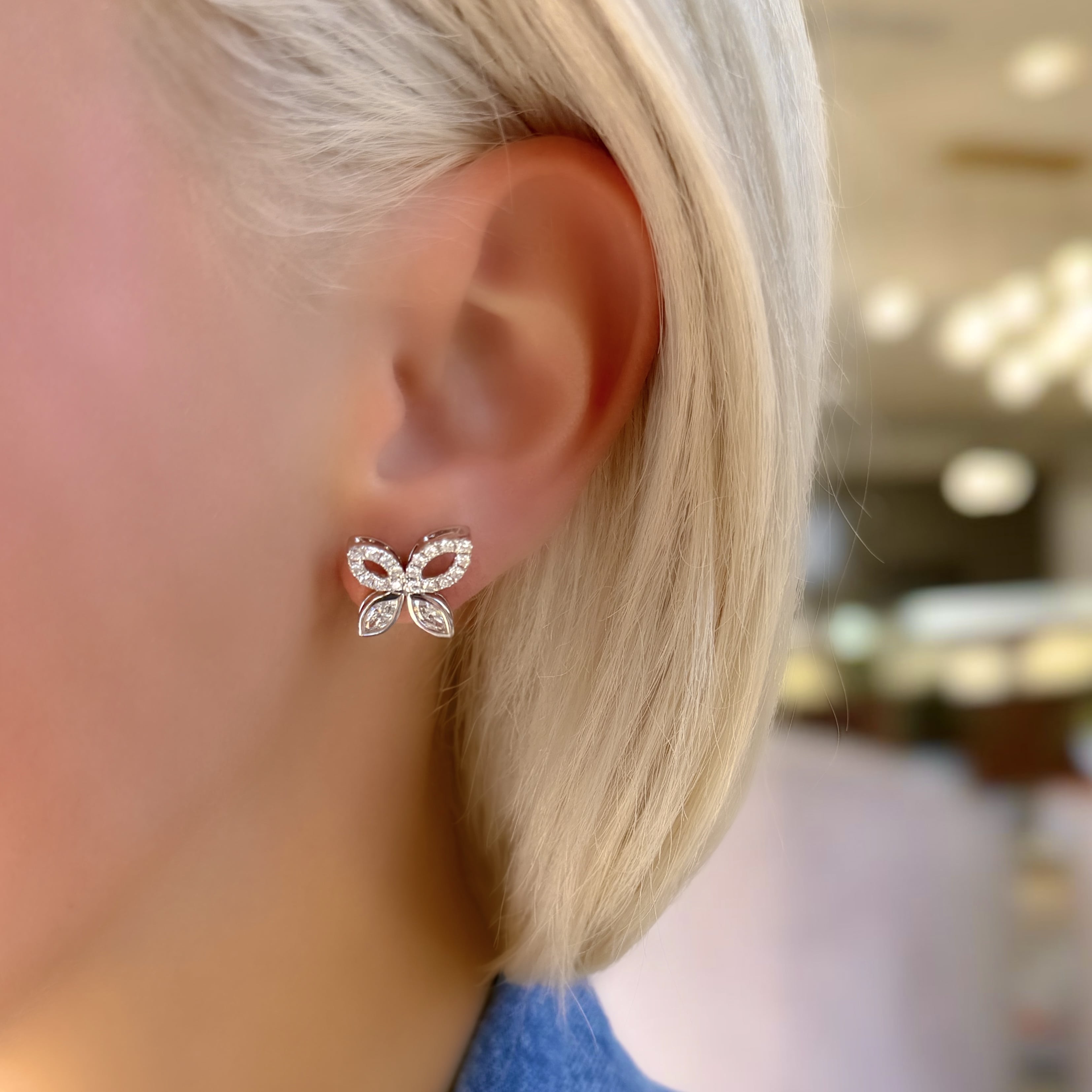 Diamond Butterfly Earrings