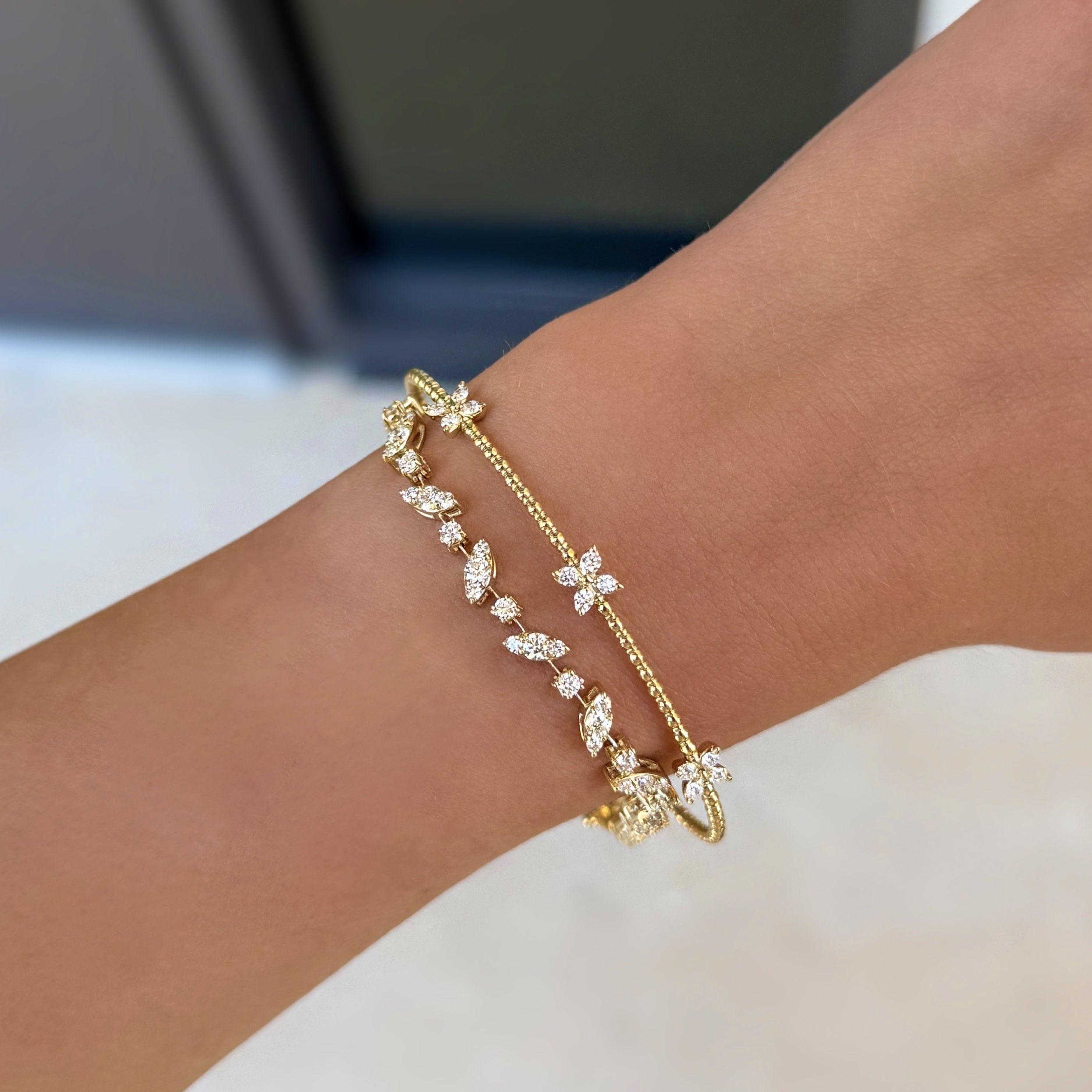 Floral Diamond Tennis Bracelet