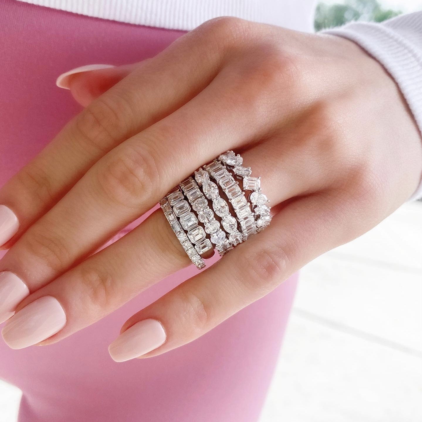 7 stone oval diamond ring Clearance