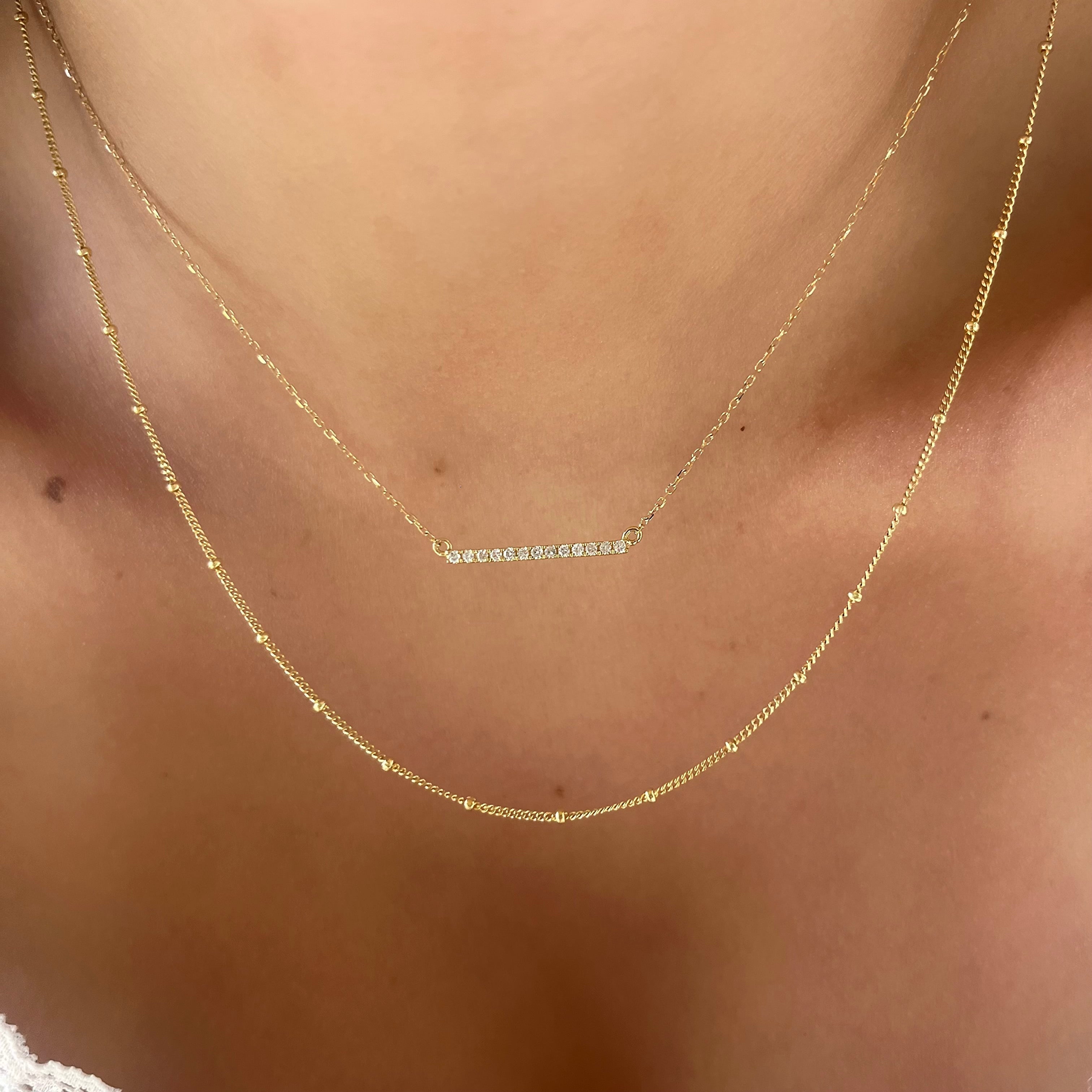 Diamond Bar Necklace